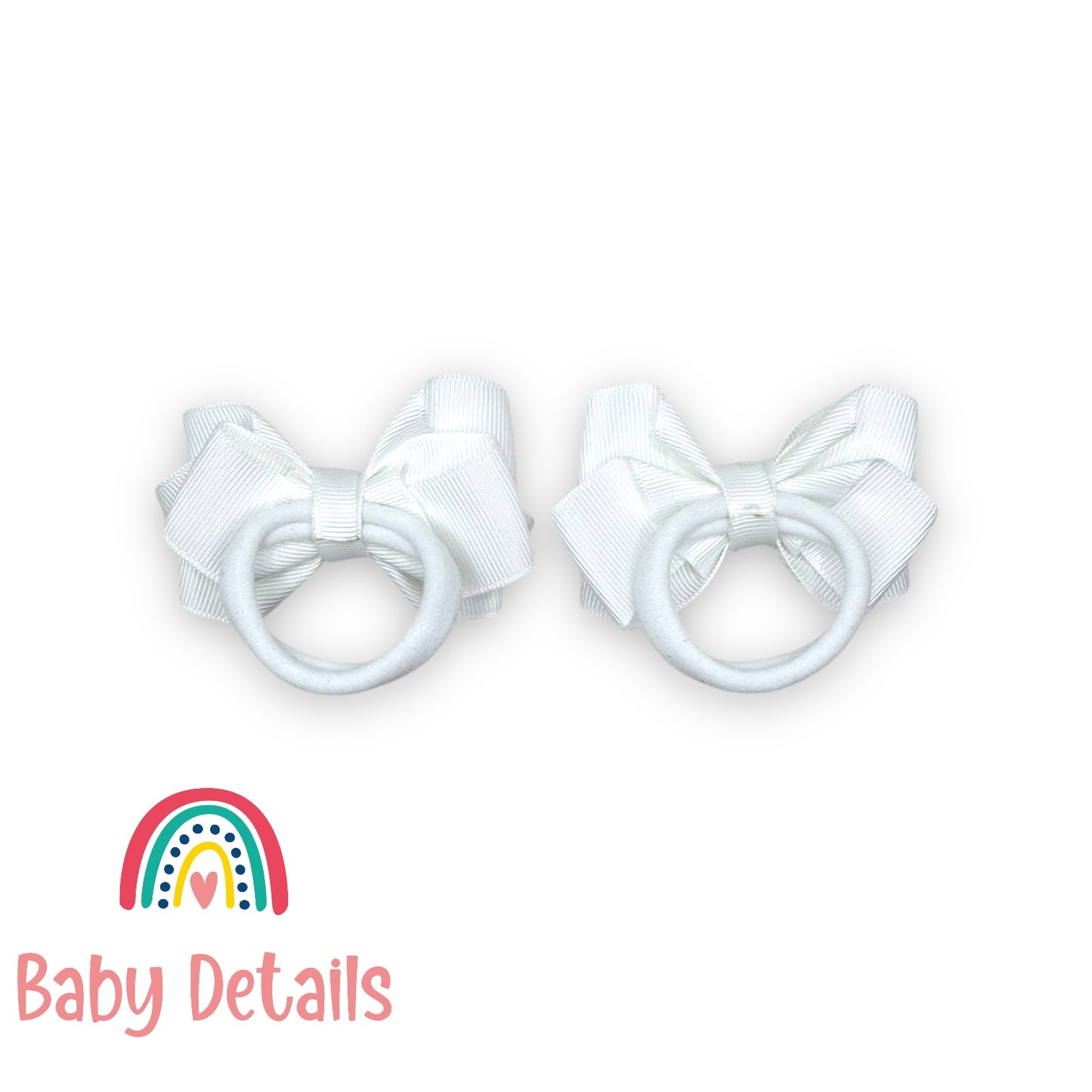 Set of 2 Layers Hair Ties - White
