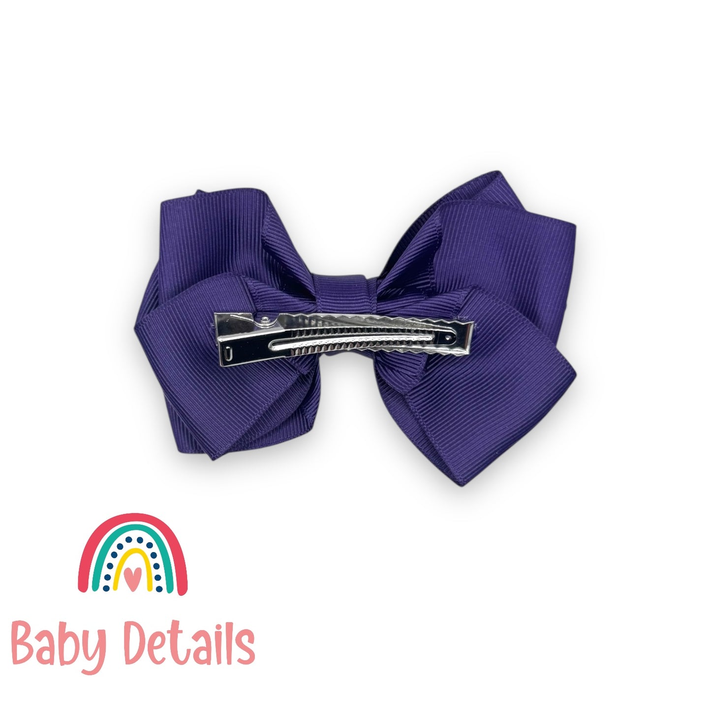 Big Bow Layers Hair Clip - Dark Purple