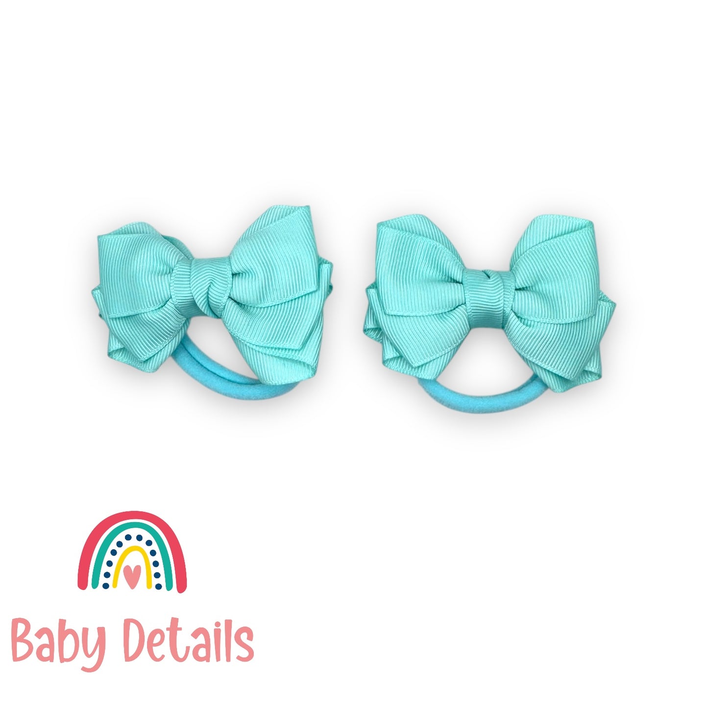 Set of 2 Layers Hair Ties - Aqua Green