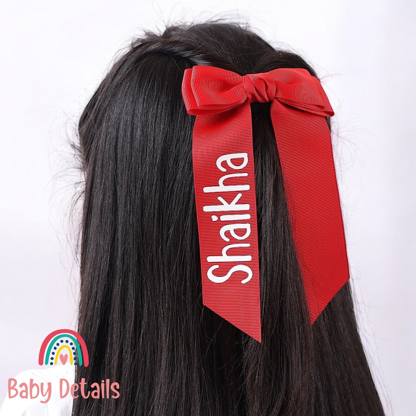 Long Simple Personalized Bow - Red