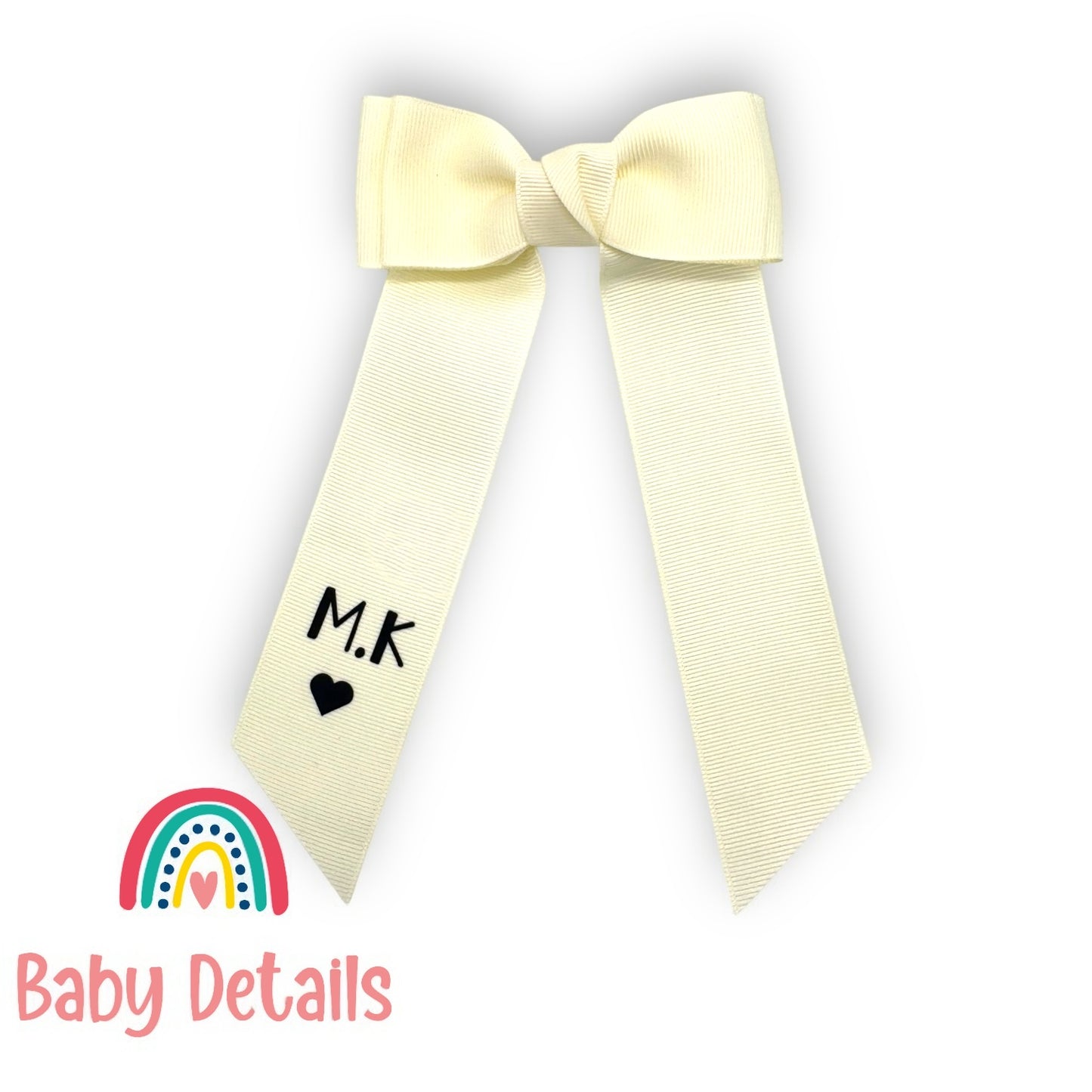 Long Simple Personalized Bow - Off White