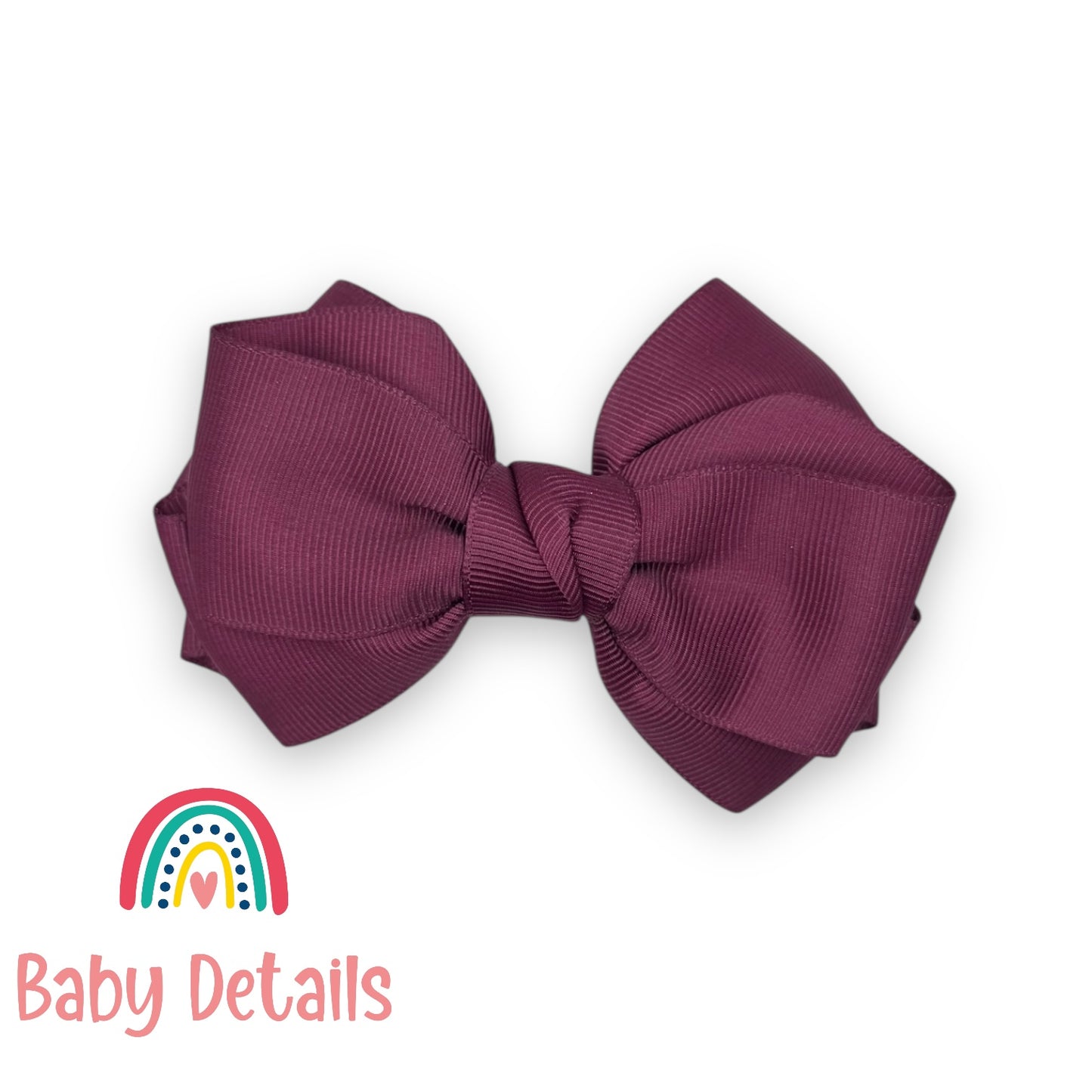 Big Bow Layers Hair Clip - Burgundy