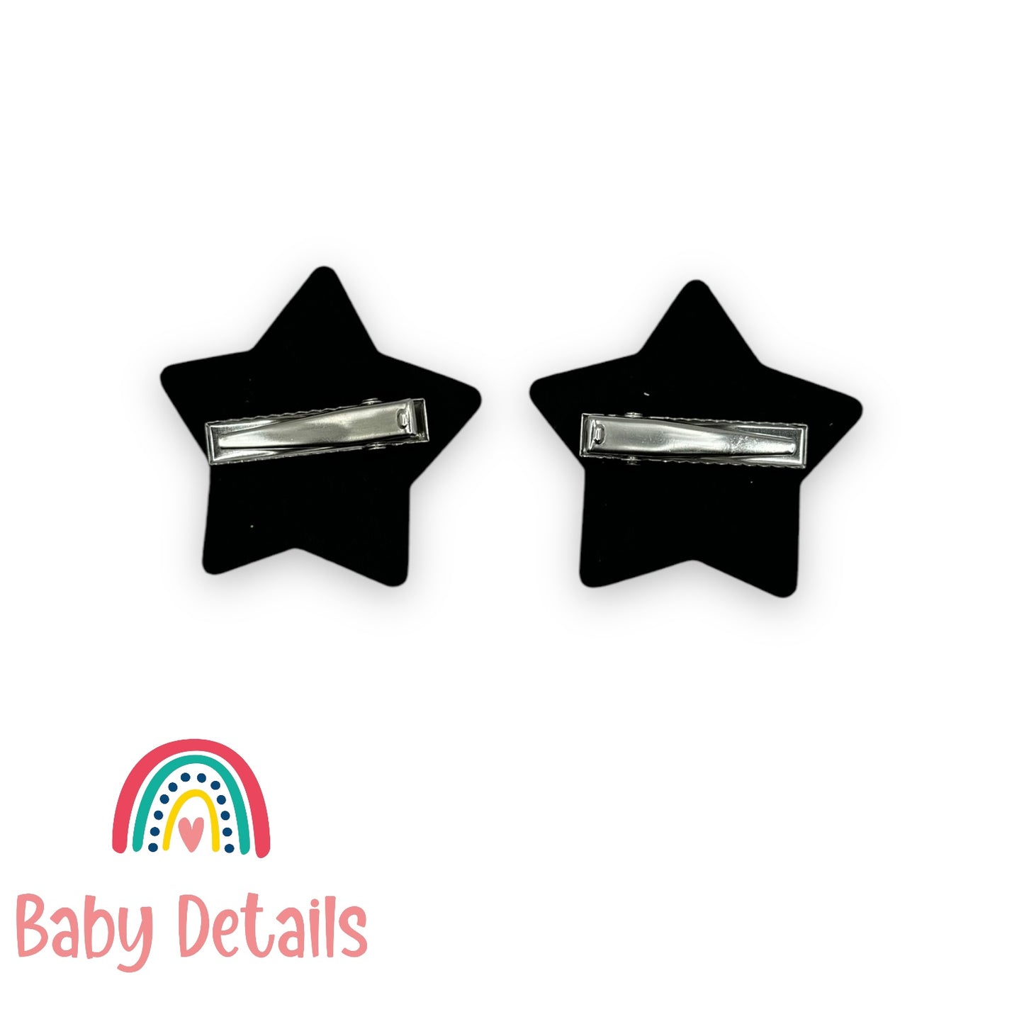 Set of 2 Sparkling Star clips - Silver