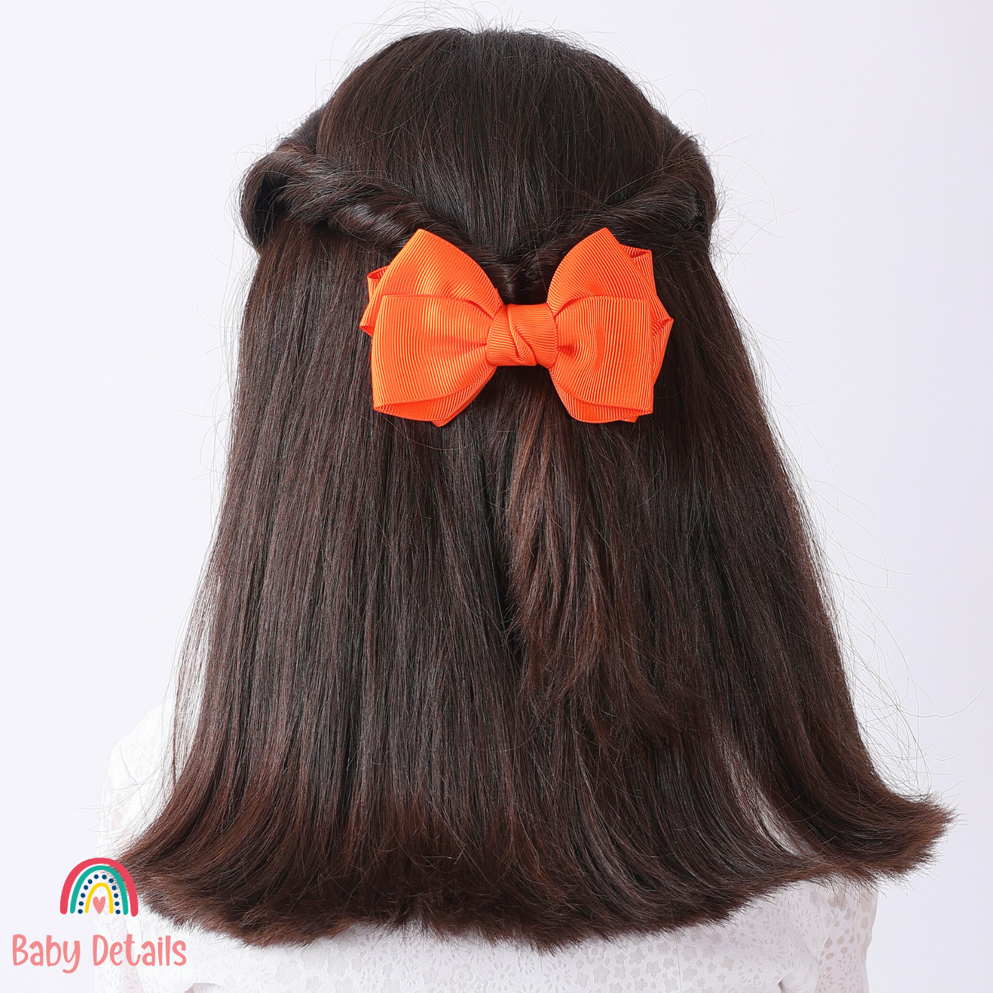 Big Bow Layers Hair Clip - Orange