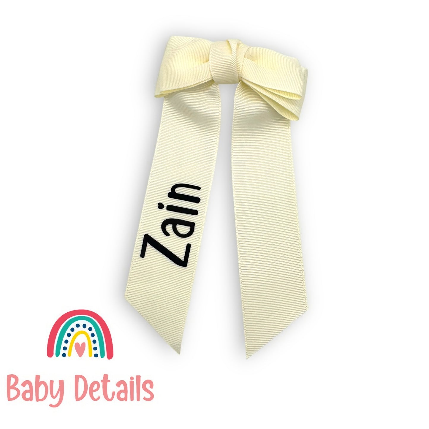 Long Simple Personalized Bow - Off White