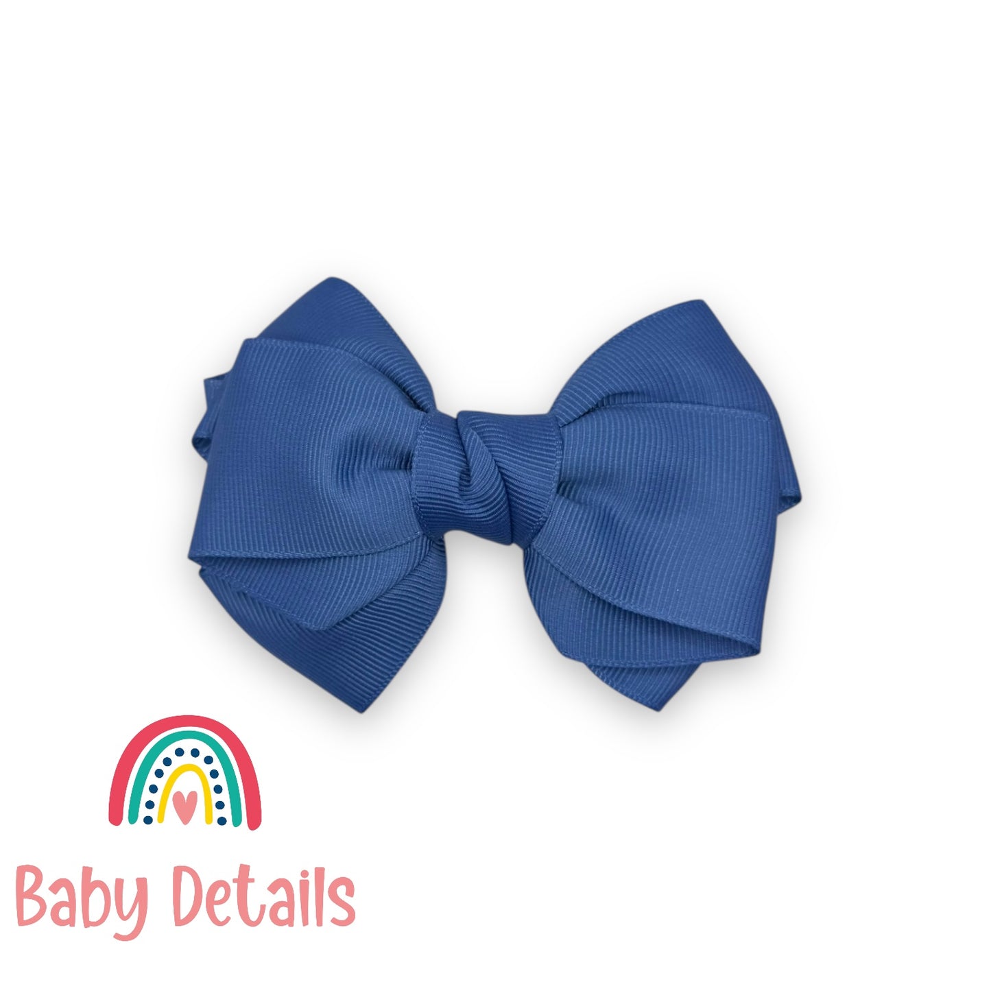 Big Bow Layers Hair Clip - Blue Grey
