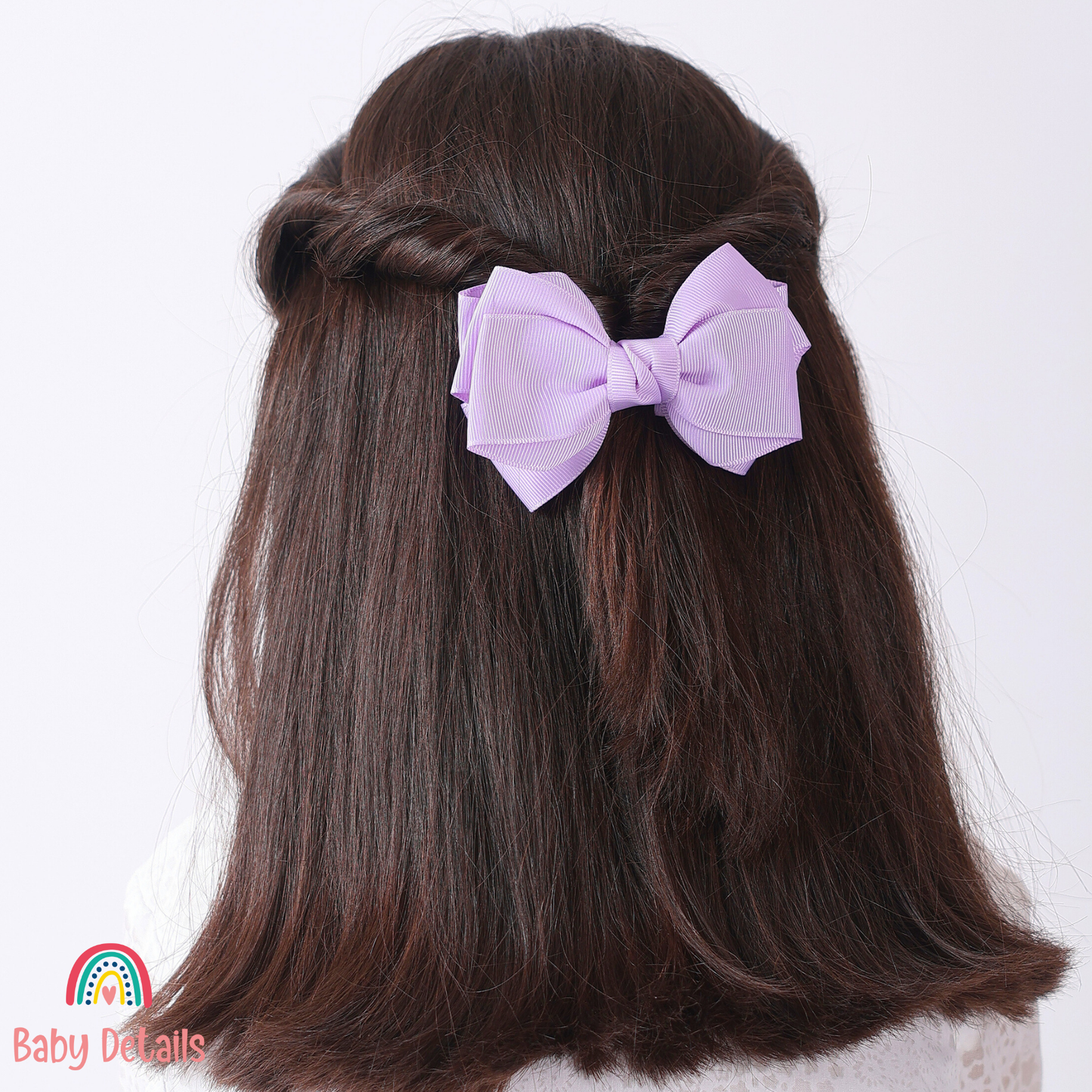 Big Bow Layers Hair Clip - Purple