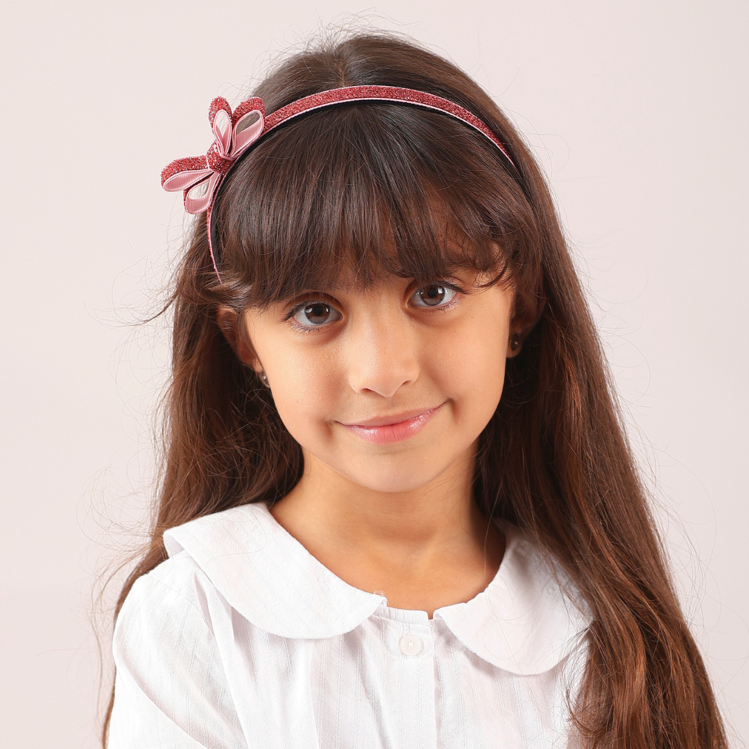 Shiny Ribbon Headband - Pink