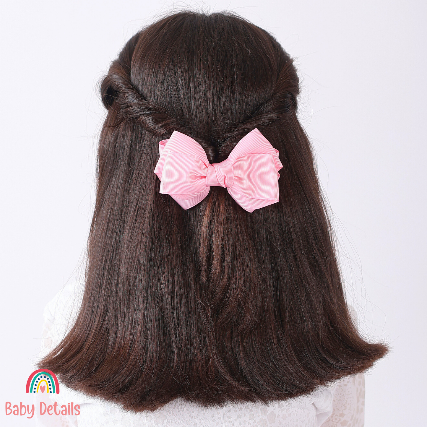 Big Bow Layers Hair Clip - Light Pink