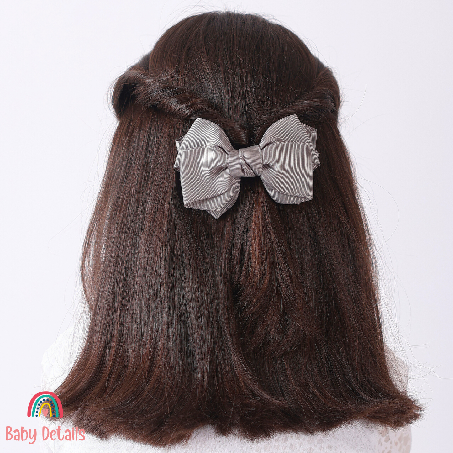 Big Bow Layers Hair Clip - Dark Grey