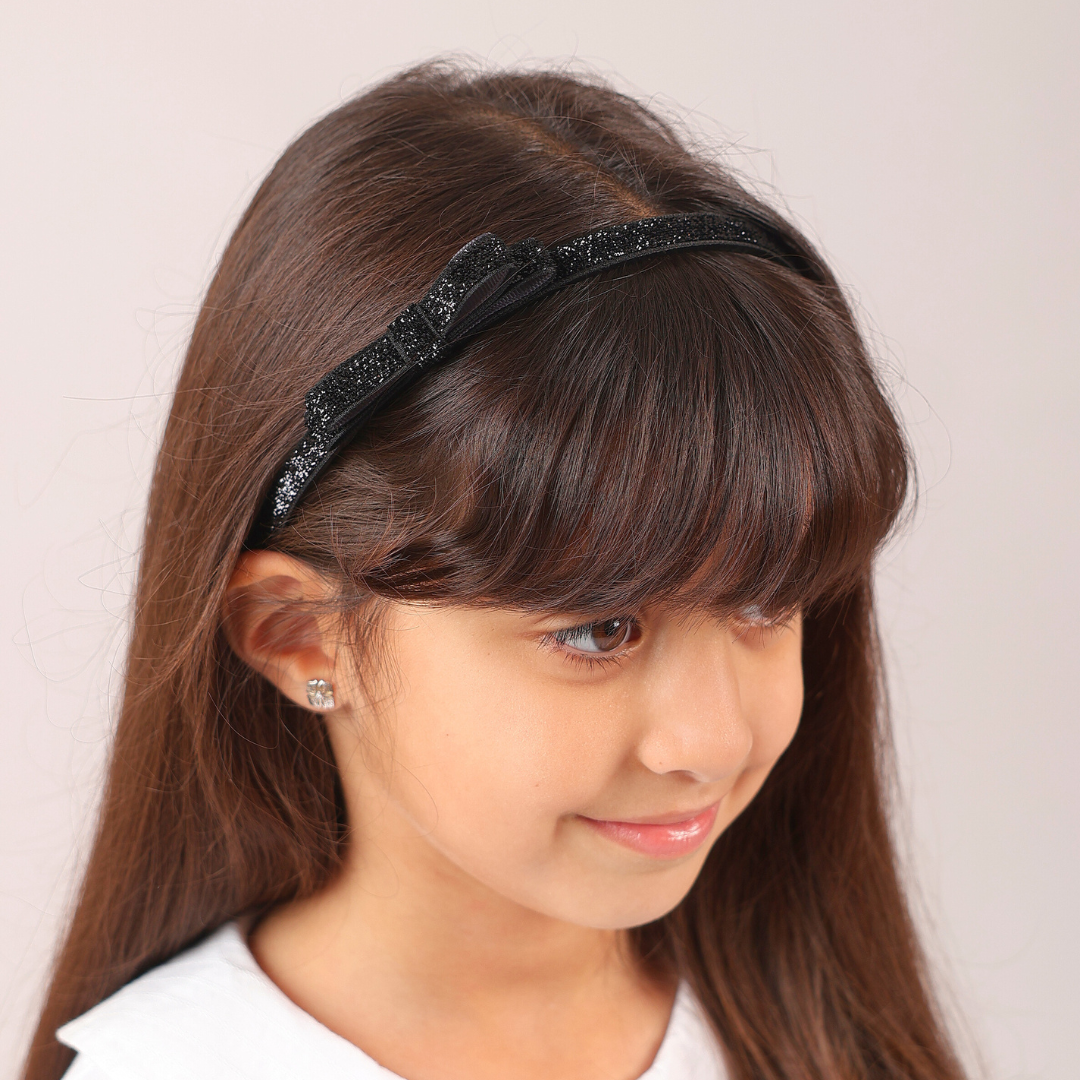 Shiny Ribbon Headband - Black