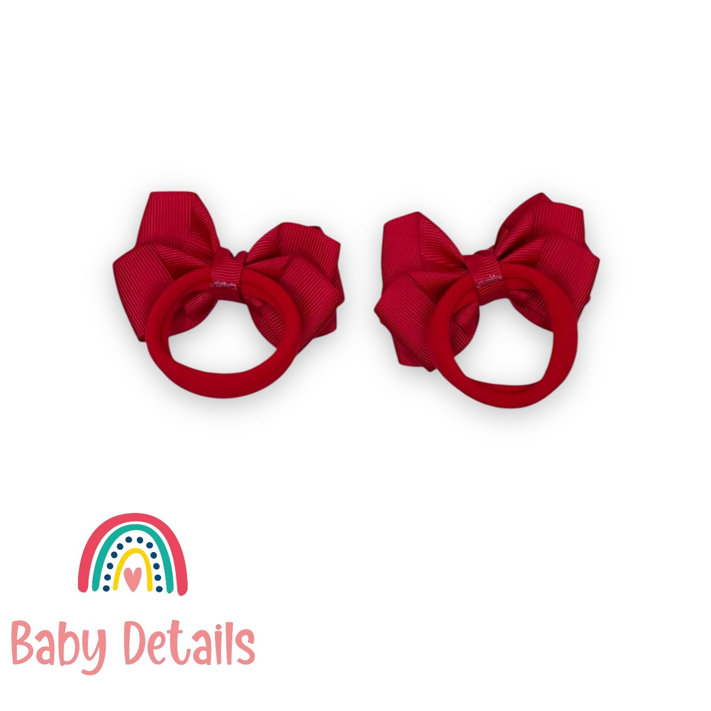 Set of 2 Layers Hair Ties - Red