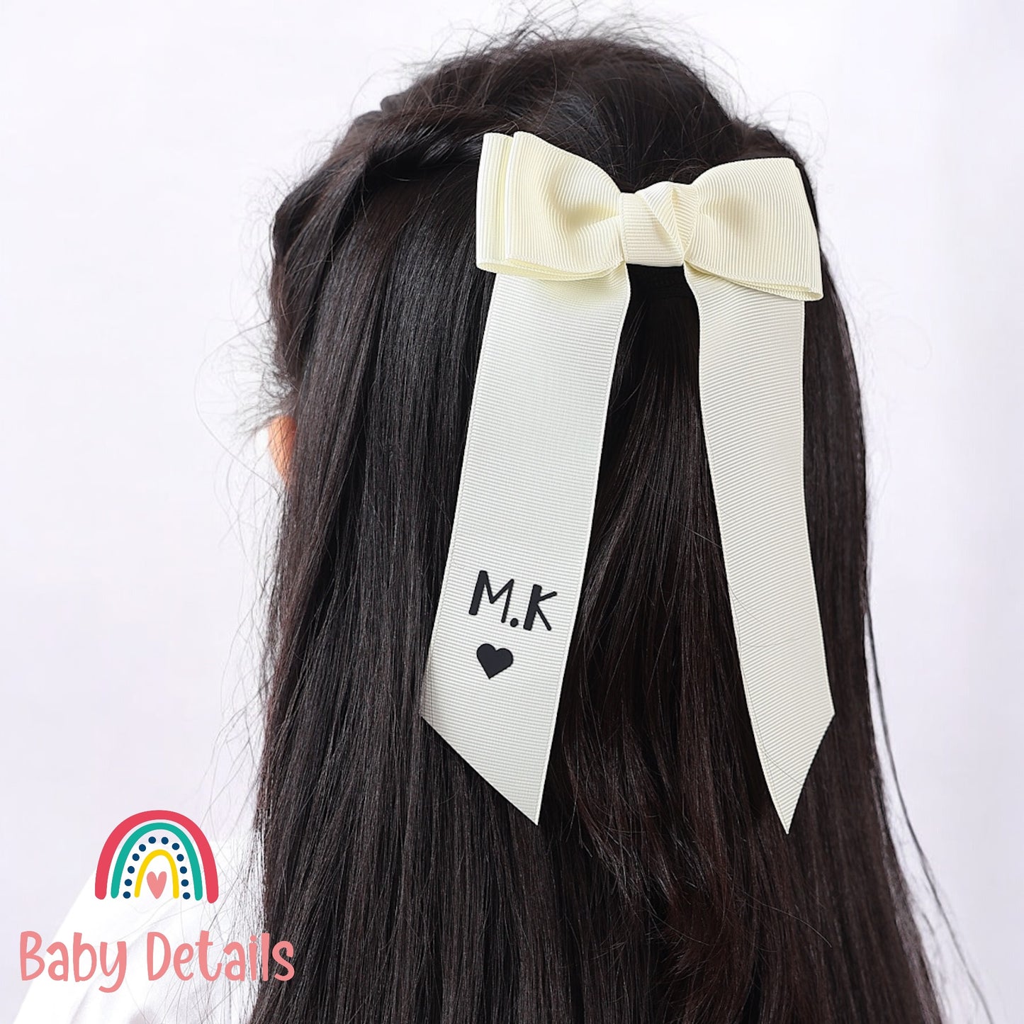 Long Simple Personalized Bow - Off White