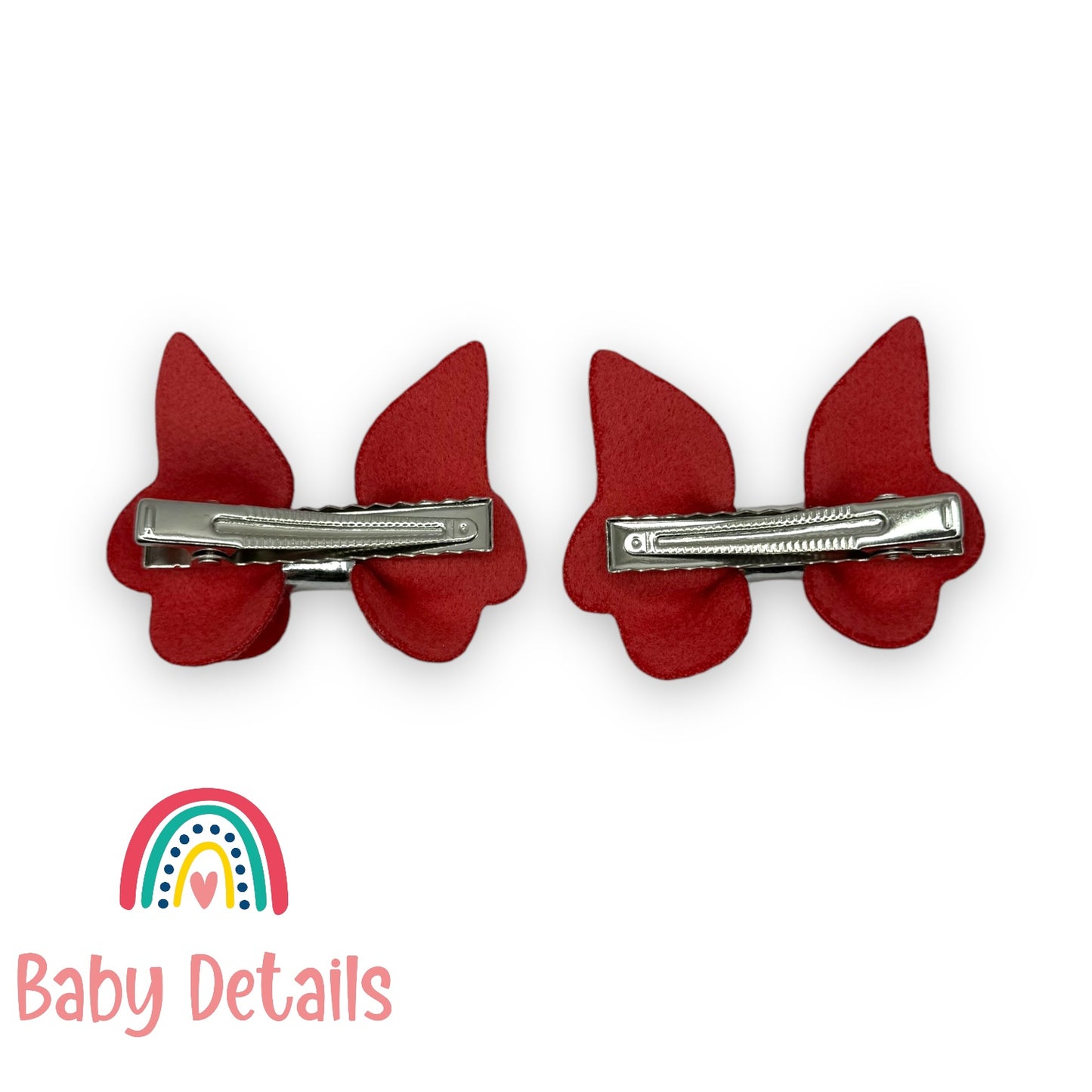 Set of 2 Vibrant Butterfly Clips - Dark Peach