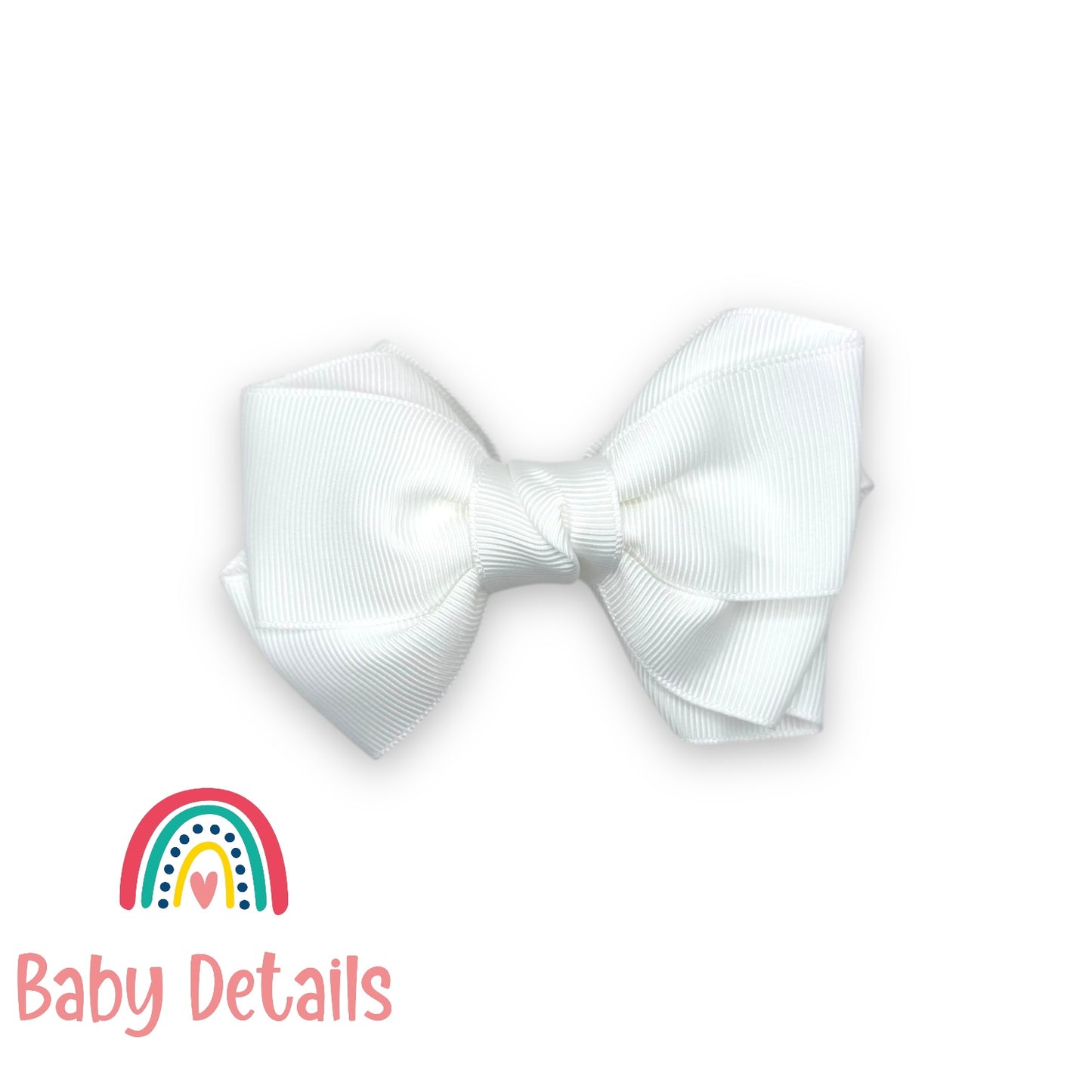 Big Bow Layers Hair Clip - White