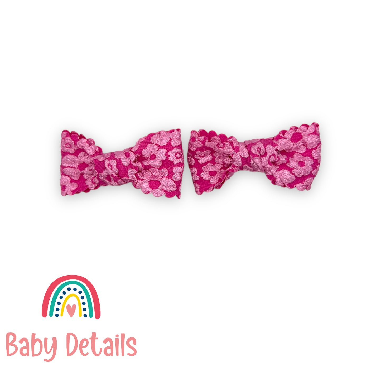 Set of 2 floral hair clips - Dark Pink