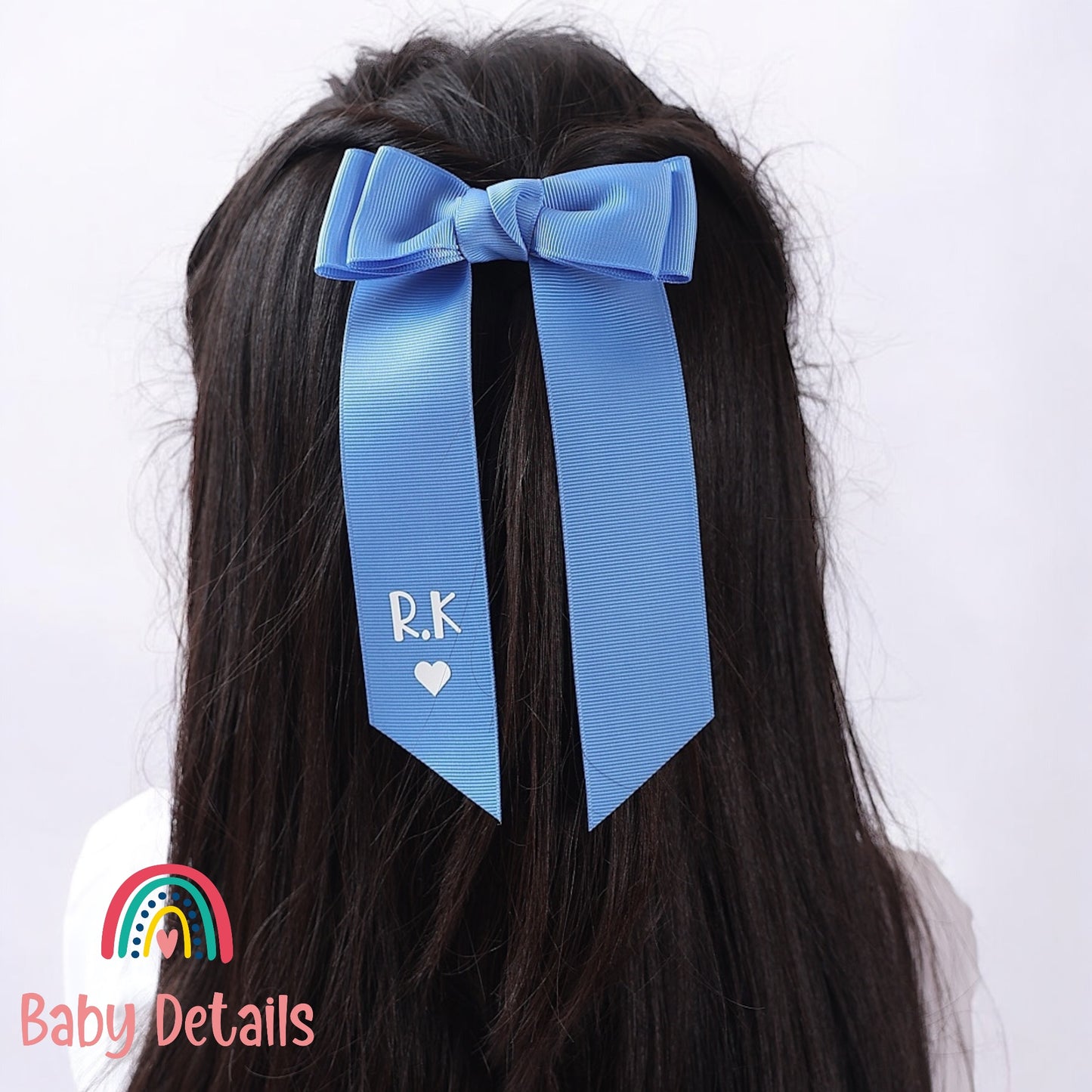 Long Simple Personalized Bow - Sky Blue