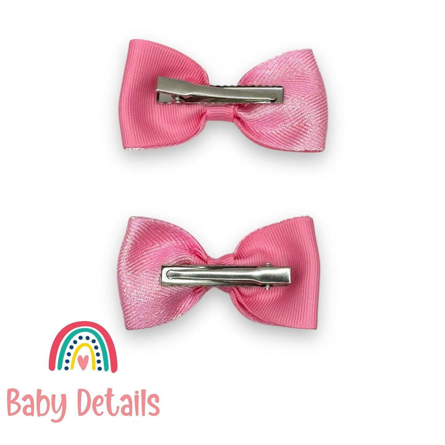 Set of 2 Basic Shiny Bows - Pink 2