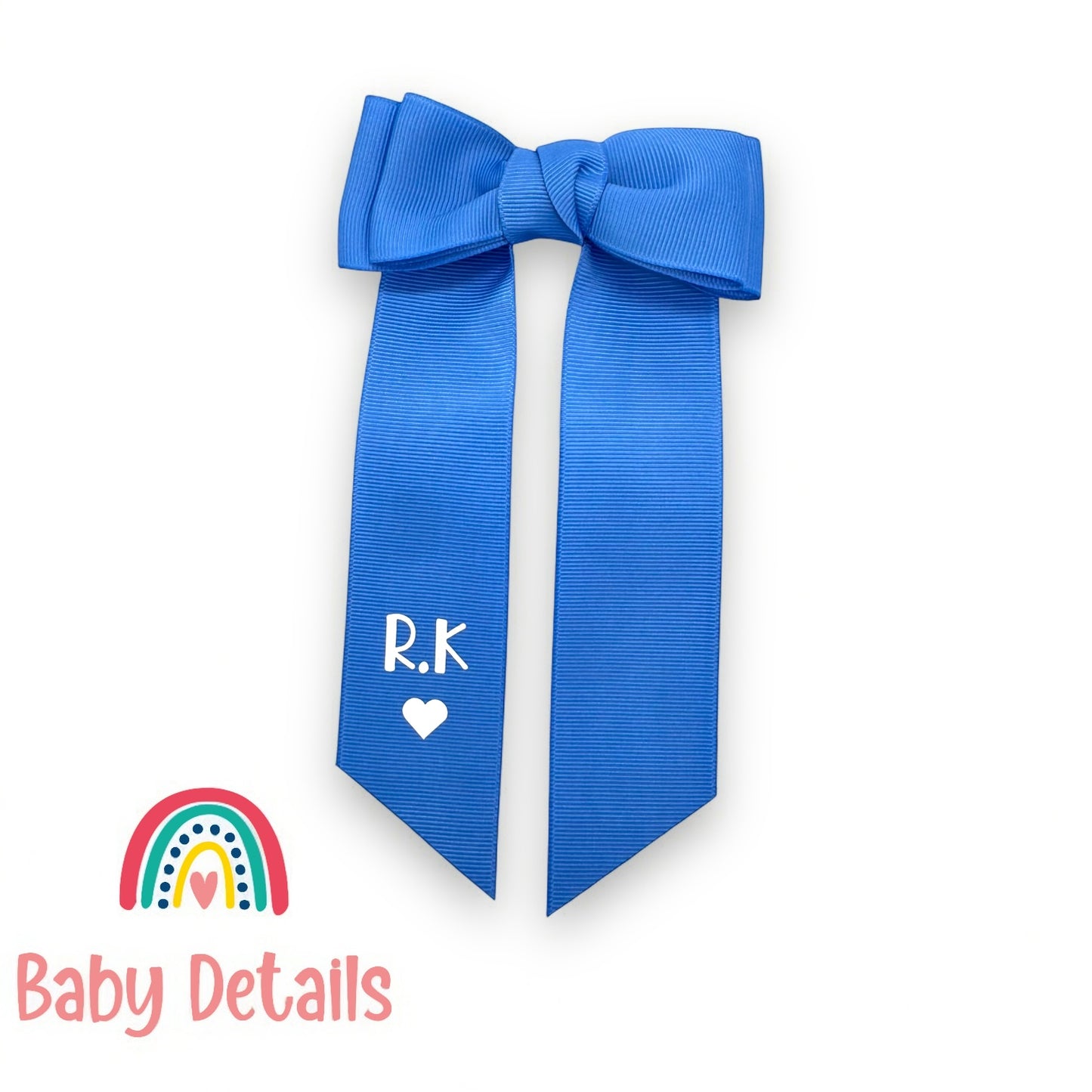 Long Simple Personalized Bow - Sky Blue