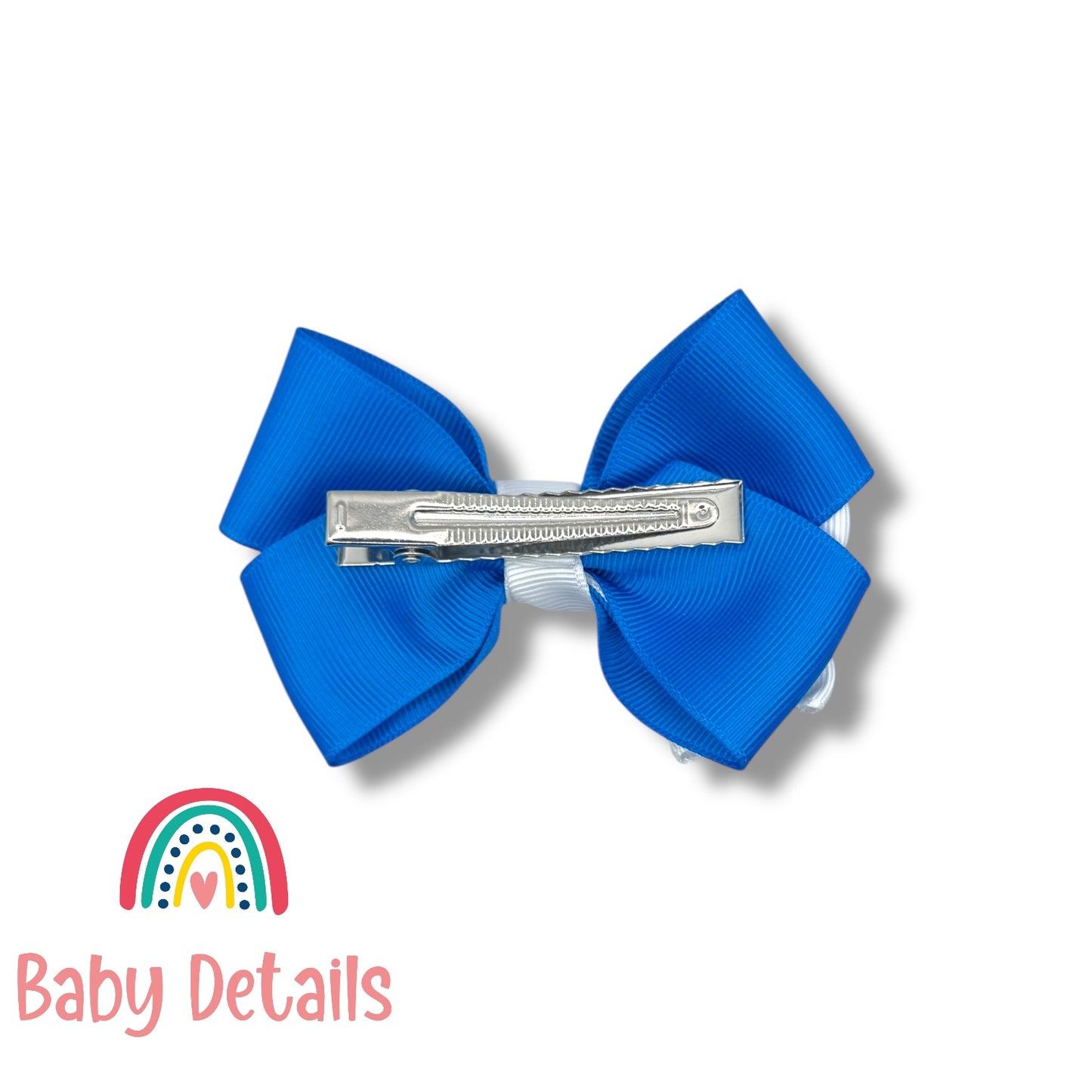 Elegant Pair Bow Clip- Blue & White