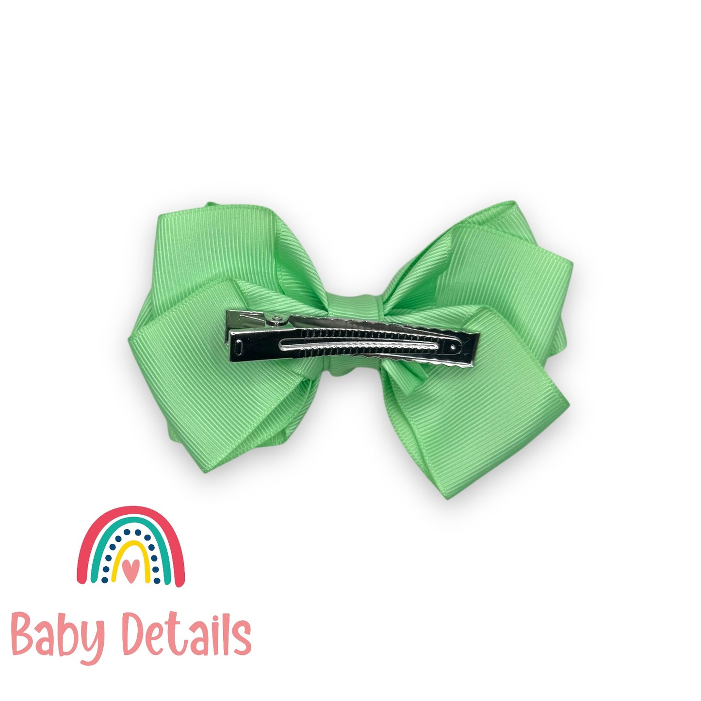 Big Bow Layers Hair Clip - Bright Green