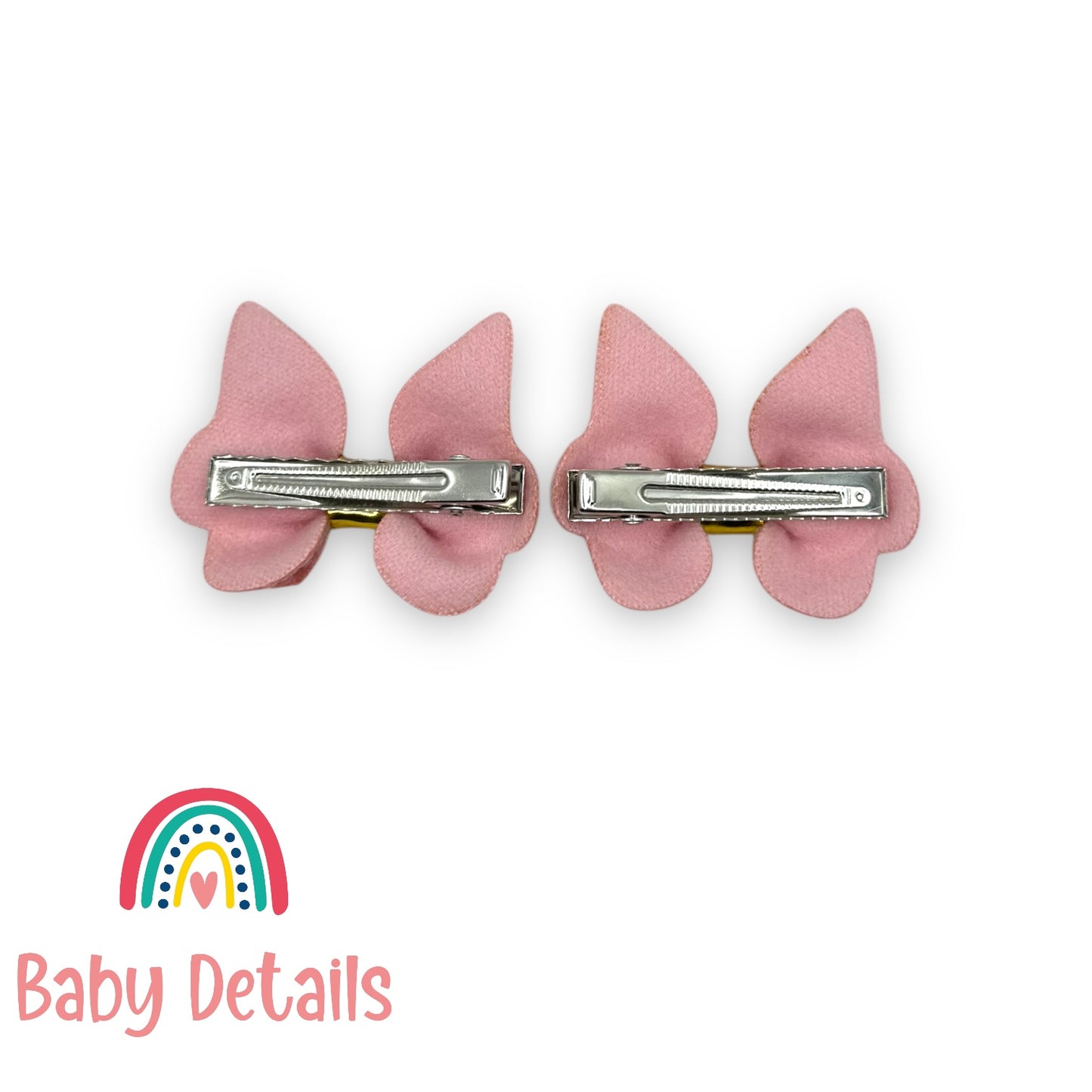 Set of 2 Vibrant Butterfly Clips - Light Pink
