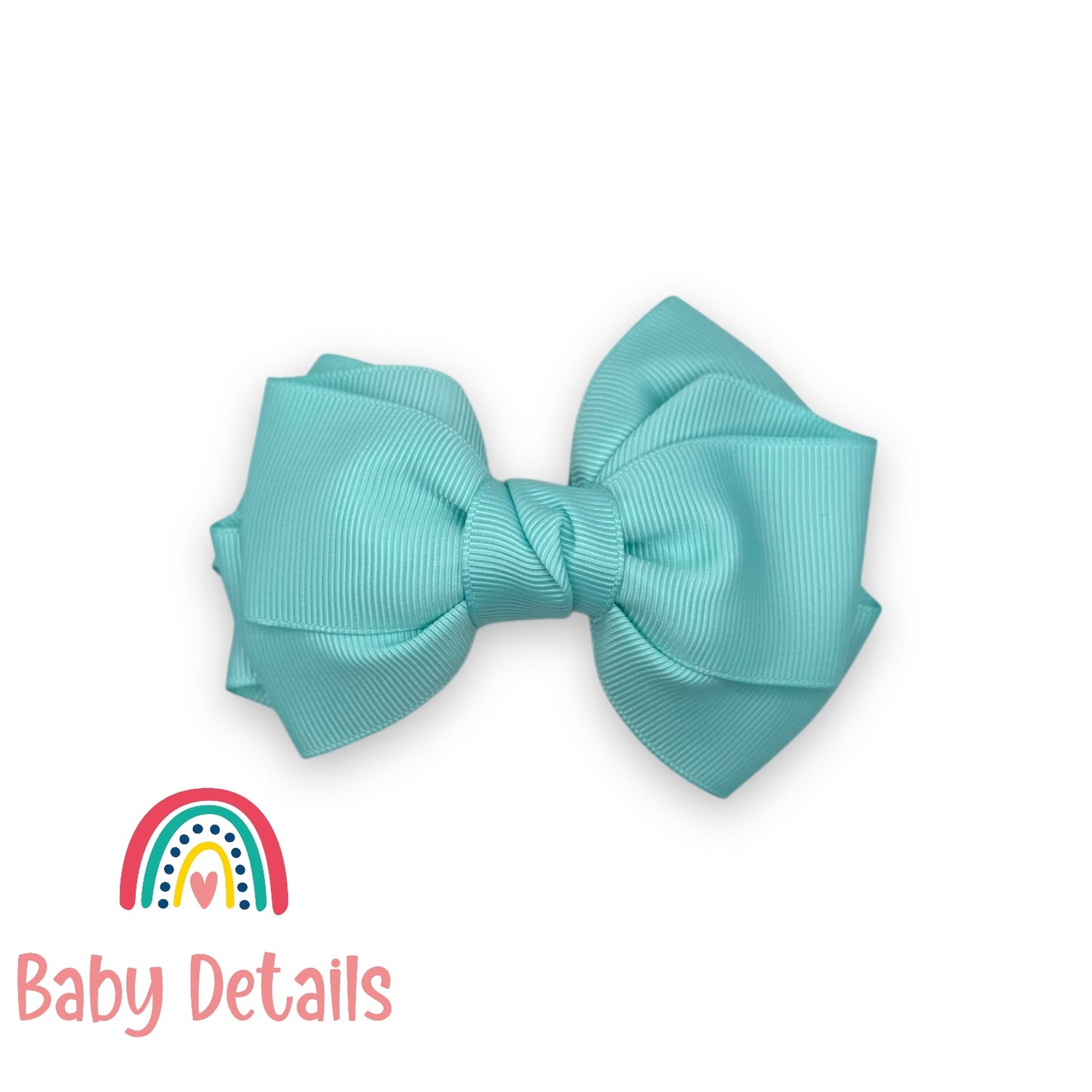 Big Bow Layers Hair Clip - Aqua Green