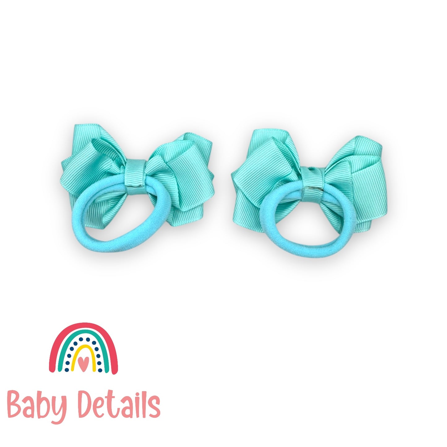 Set of 2 Layers Hair Ties - Aqua Green