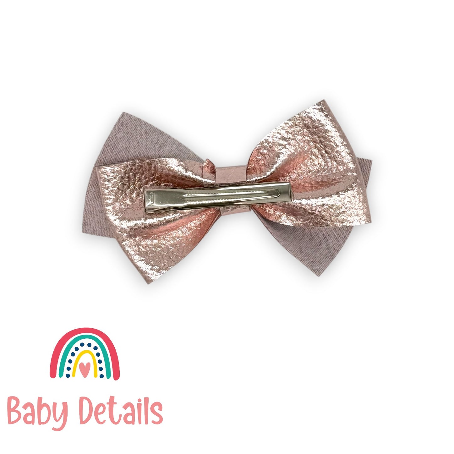 Big Leather Bow - Rose Gold