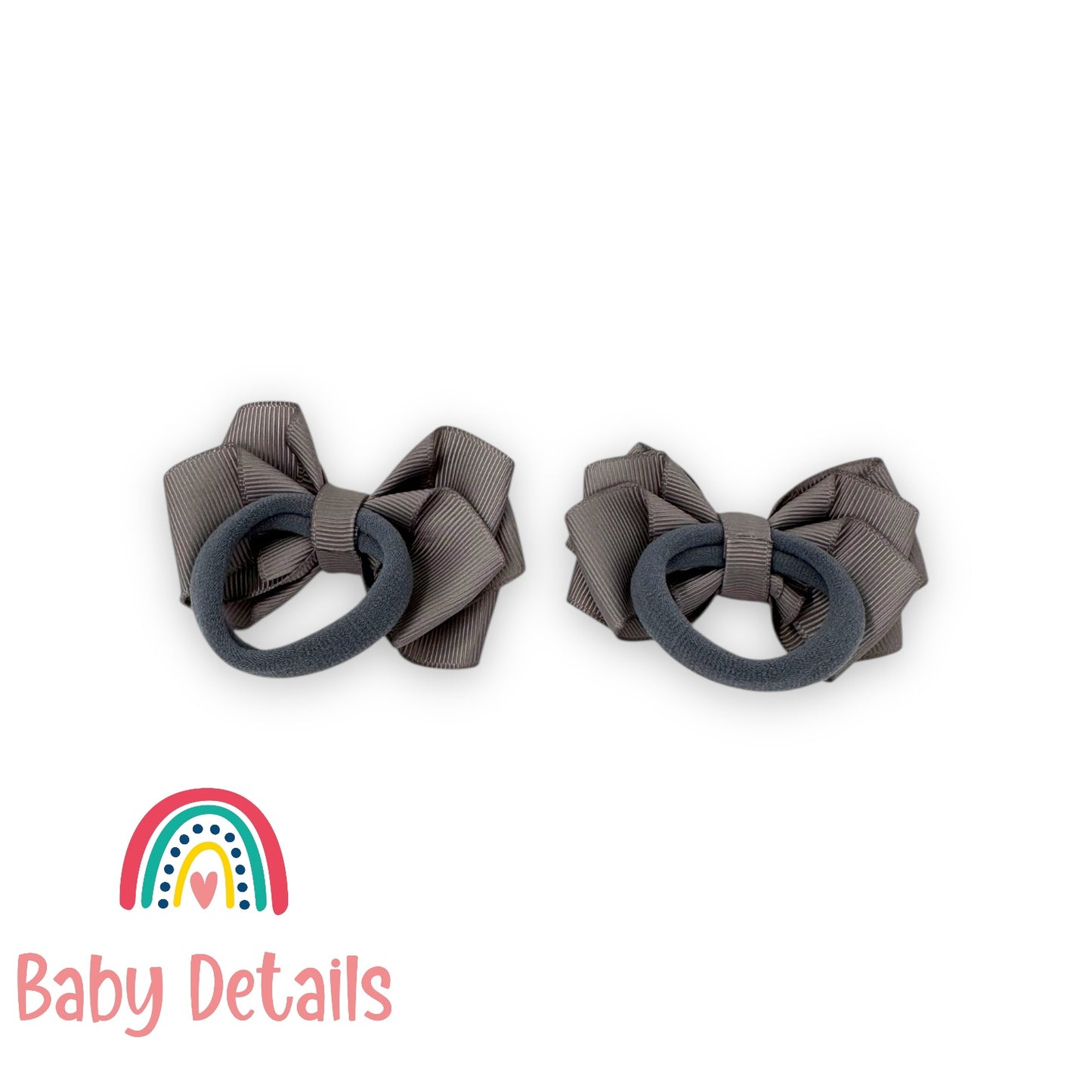 Set of 2 Layers Hair Ties - Light Grey