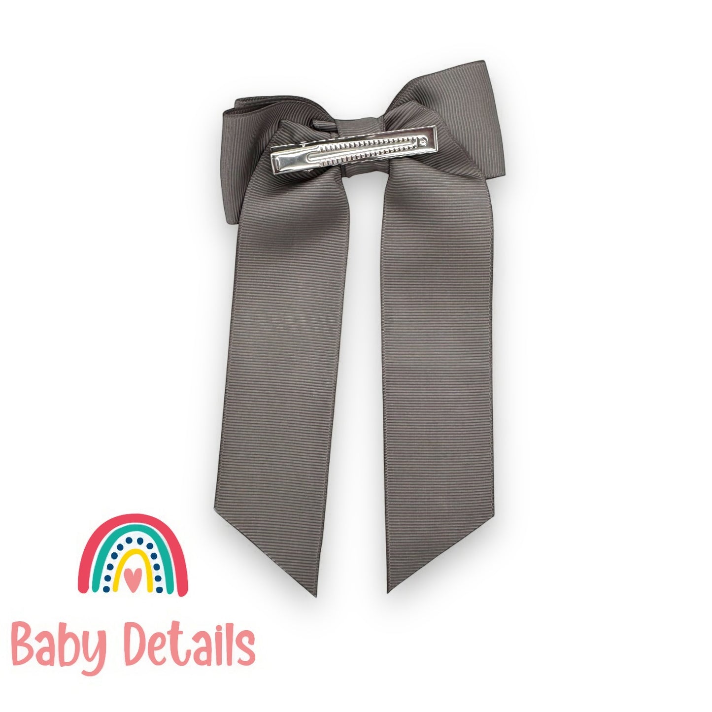 Long Simple Personalized Bow - Dark Grey