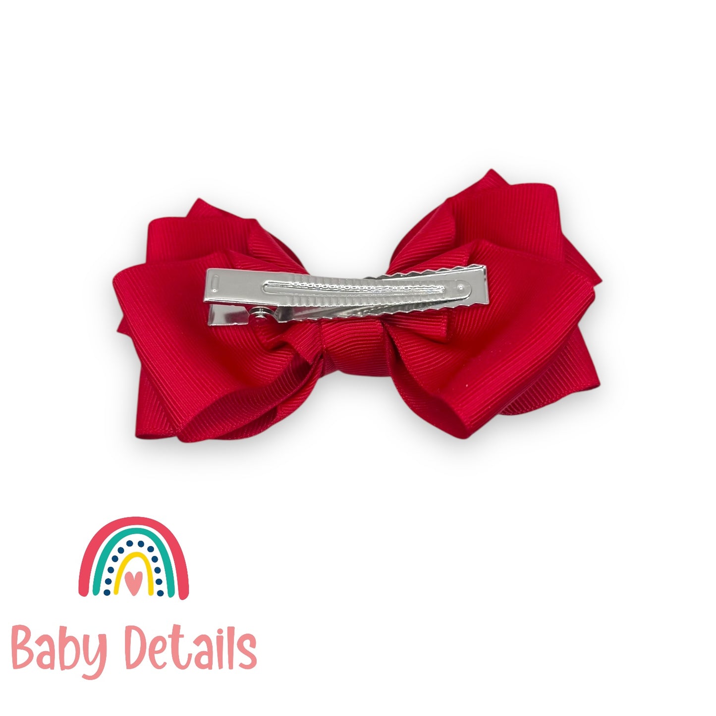 Big Bow Layers Hair Clip - Red