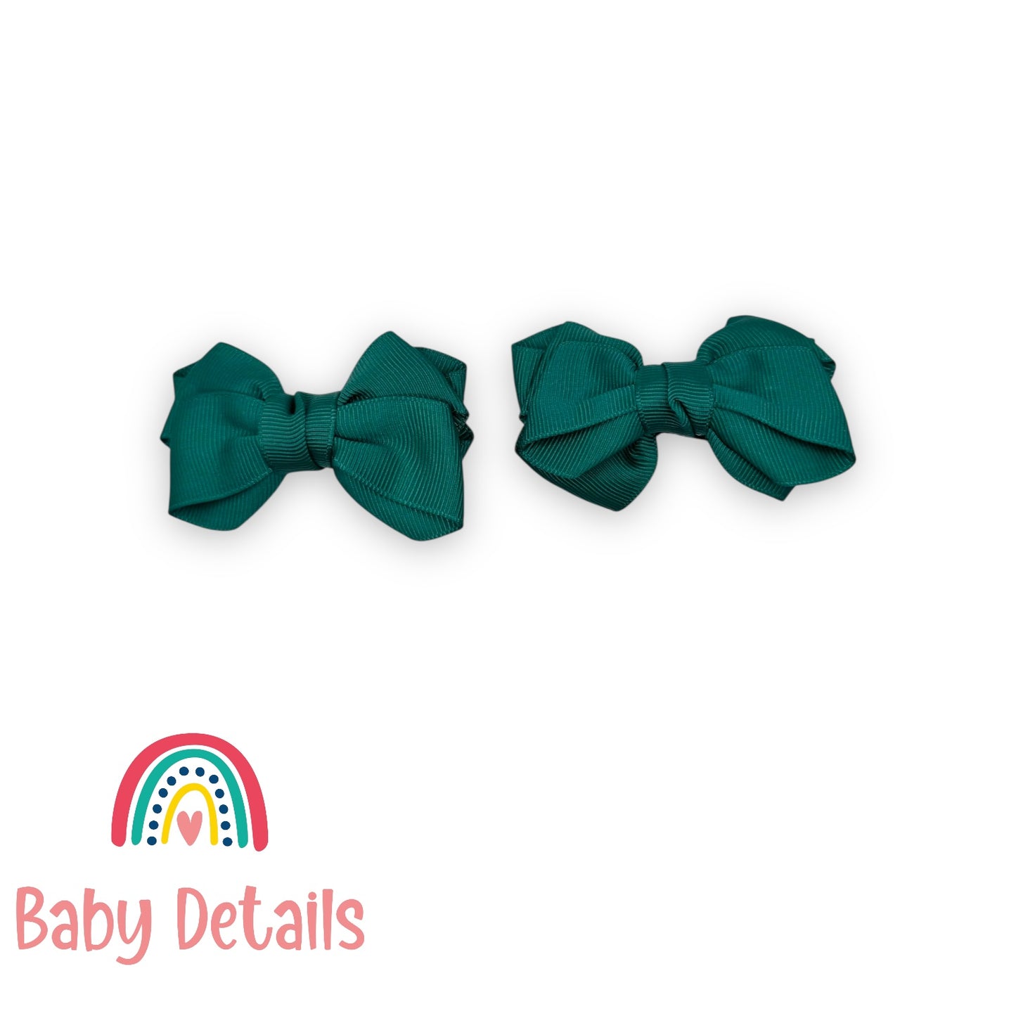 Set of 2 Layers Hair Clip - Dark Green