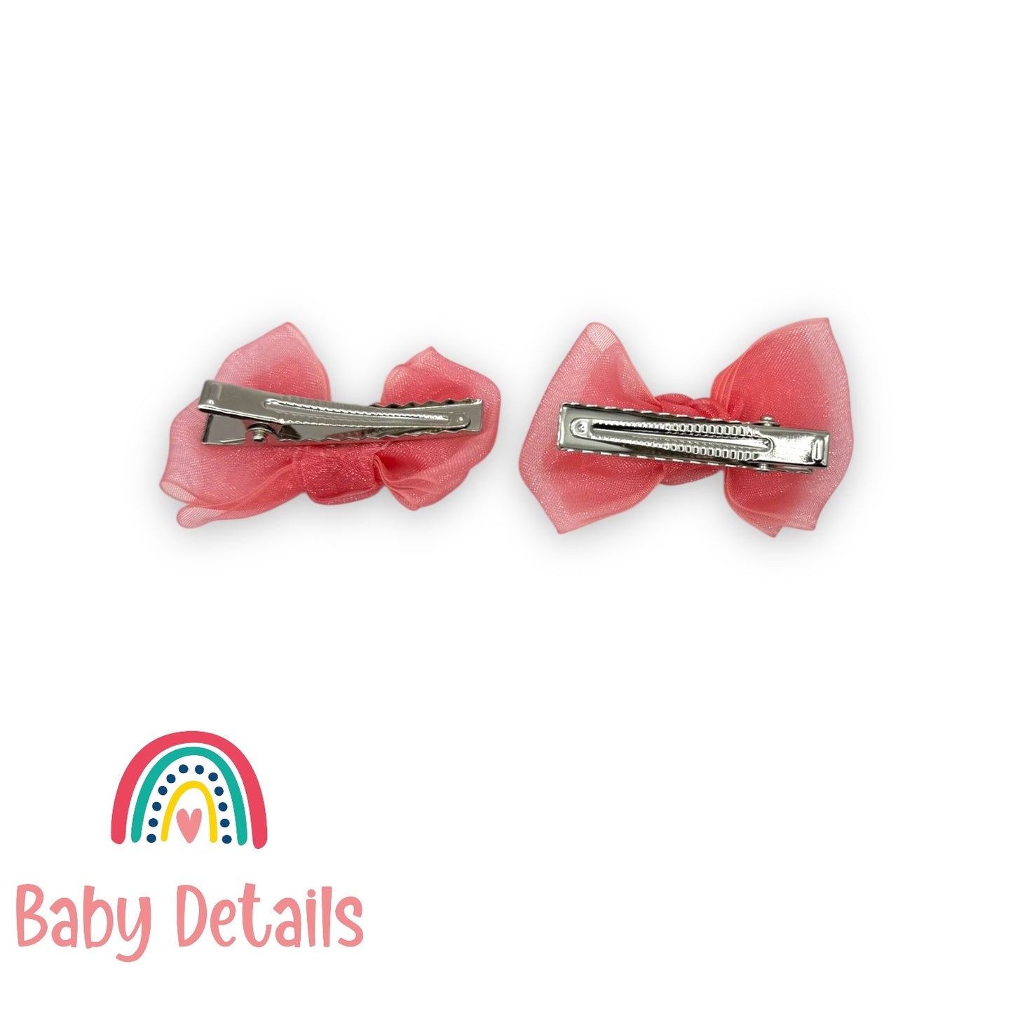 مشابك شعر أورجانزا بلمعة ناعمة - مرجاني