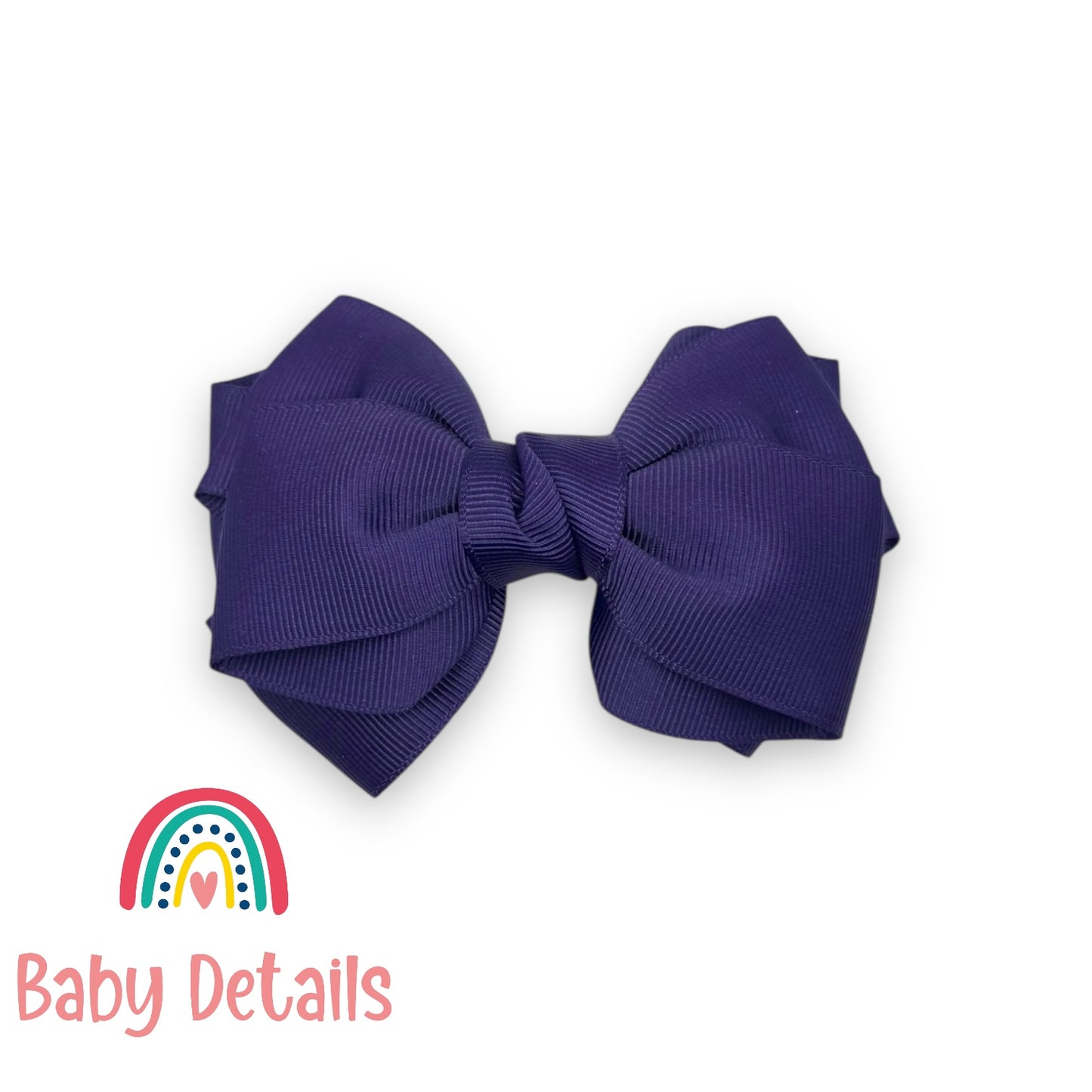Big Bow Layers Hair Clip - Dark Purple