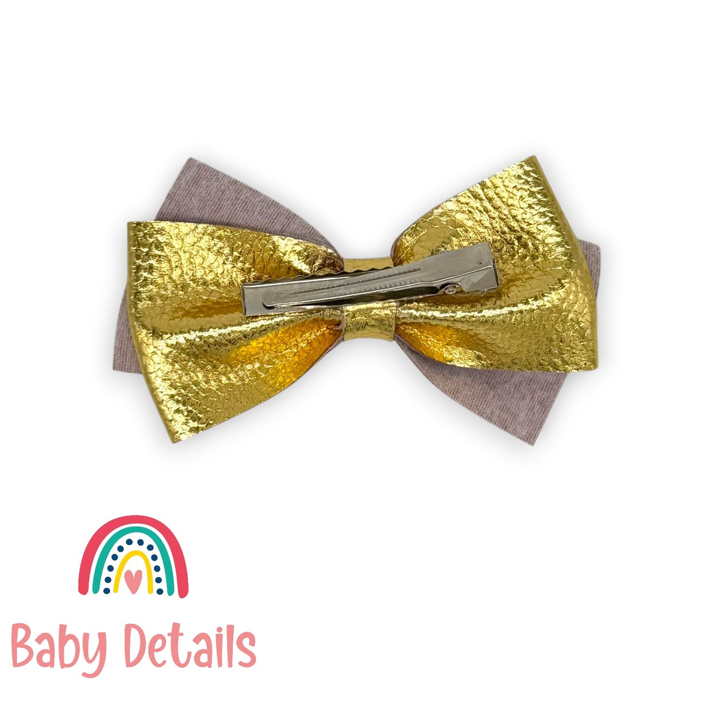 Big Leather Bow - Gold