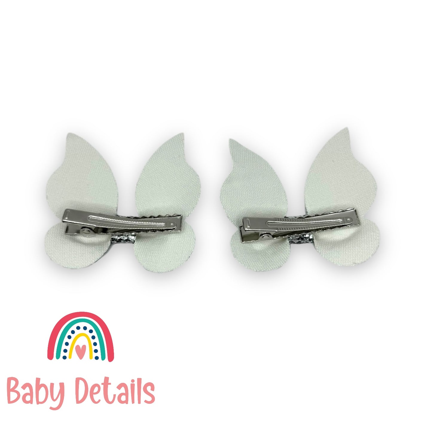 مشابك شعر الفراشة السحرية اللامعة - بيج