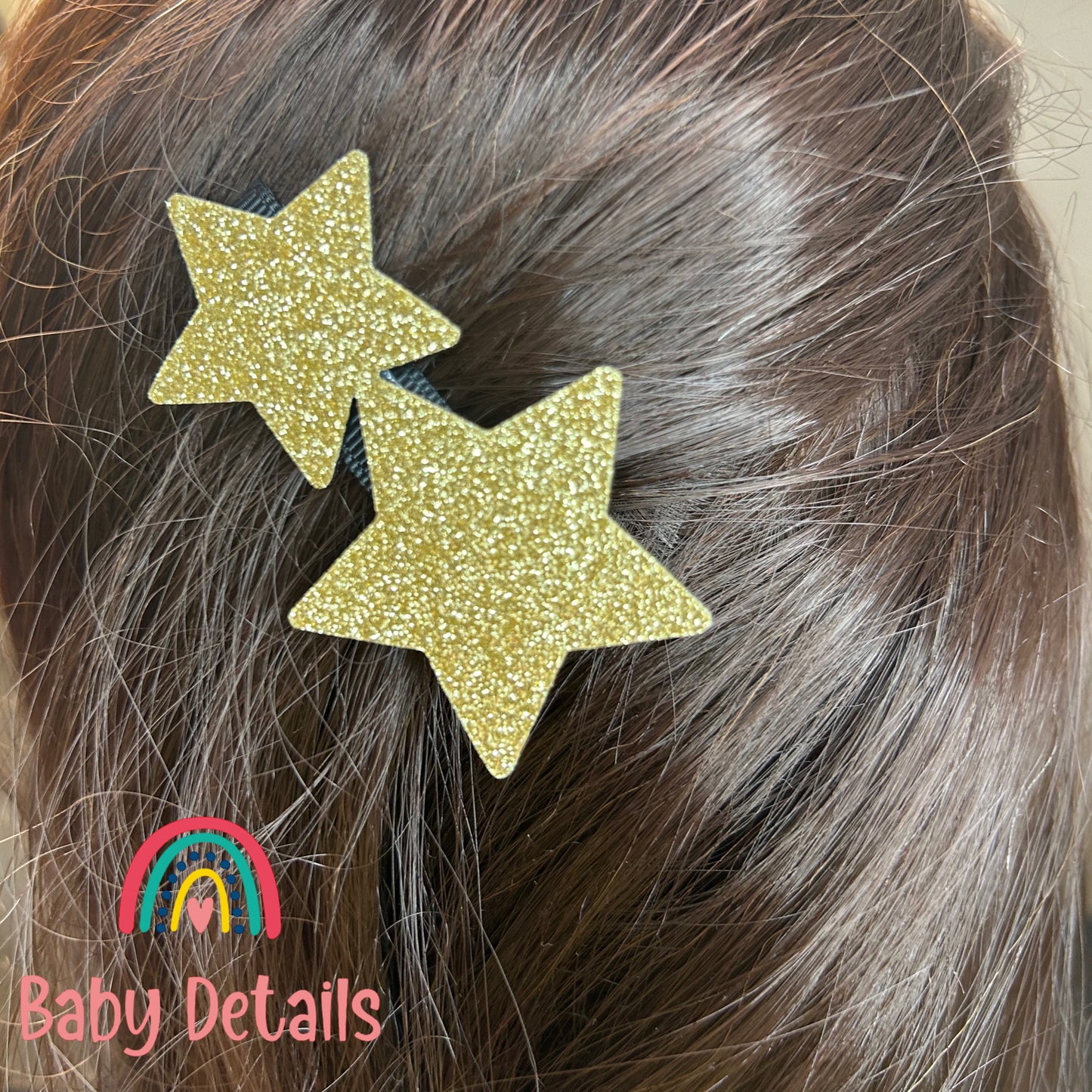 Set of 2 Stars Hair Clips - Gold