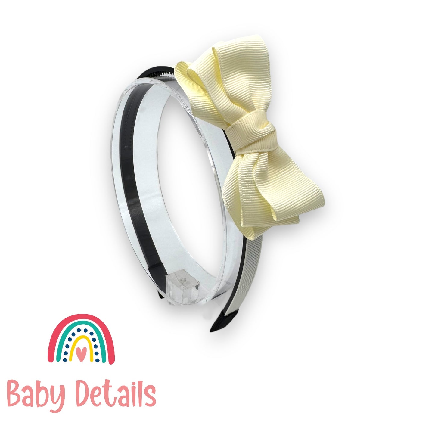 Headband with Layered Bow - Off White