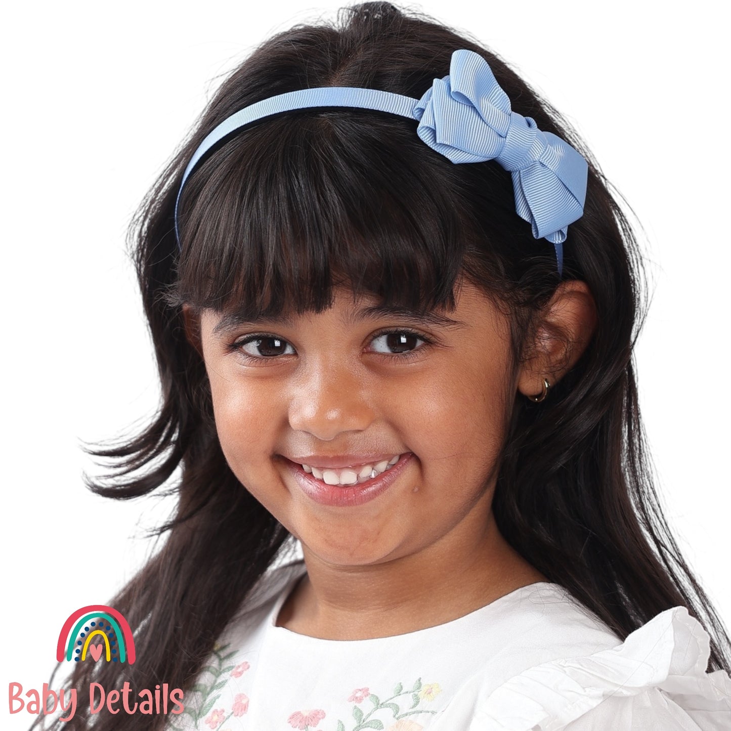 Headband with Layered Bow - Ice Blue