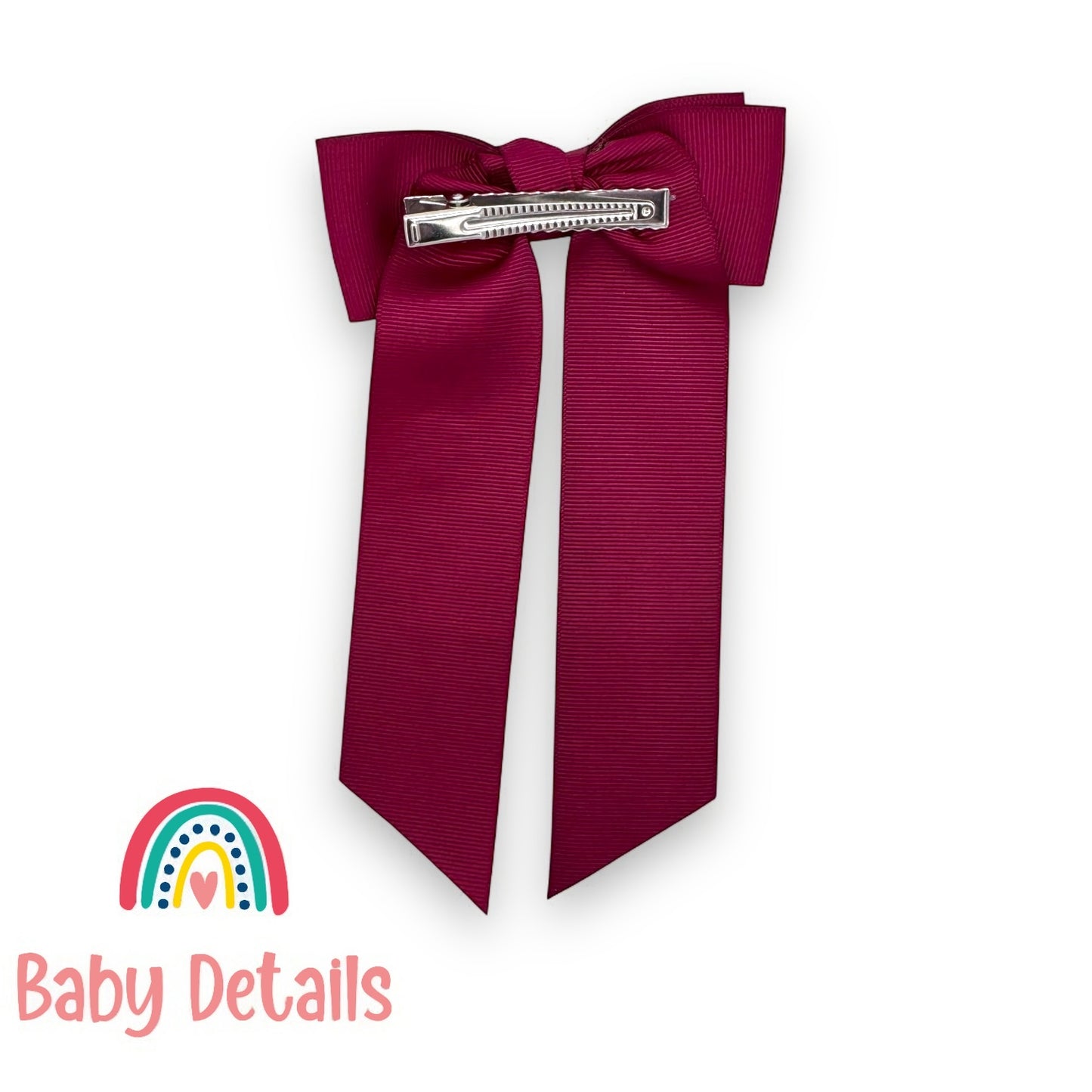 Long Simple Personalized Bow - Maroon