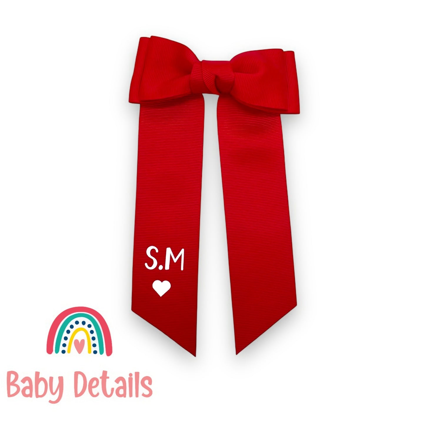 Long Simple Personalized Bow - Red