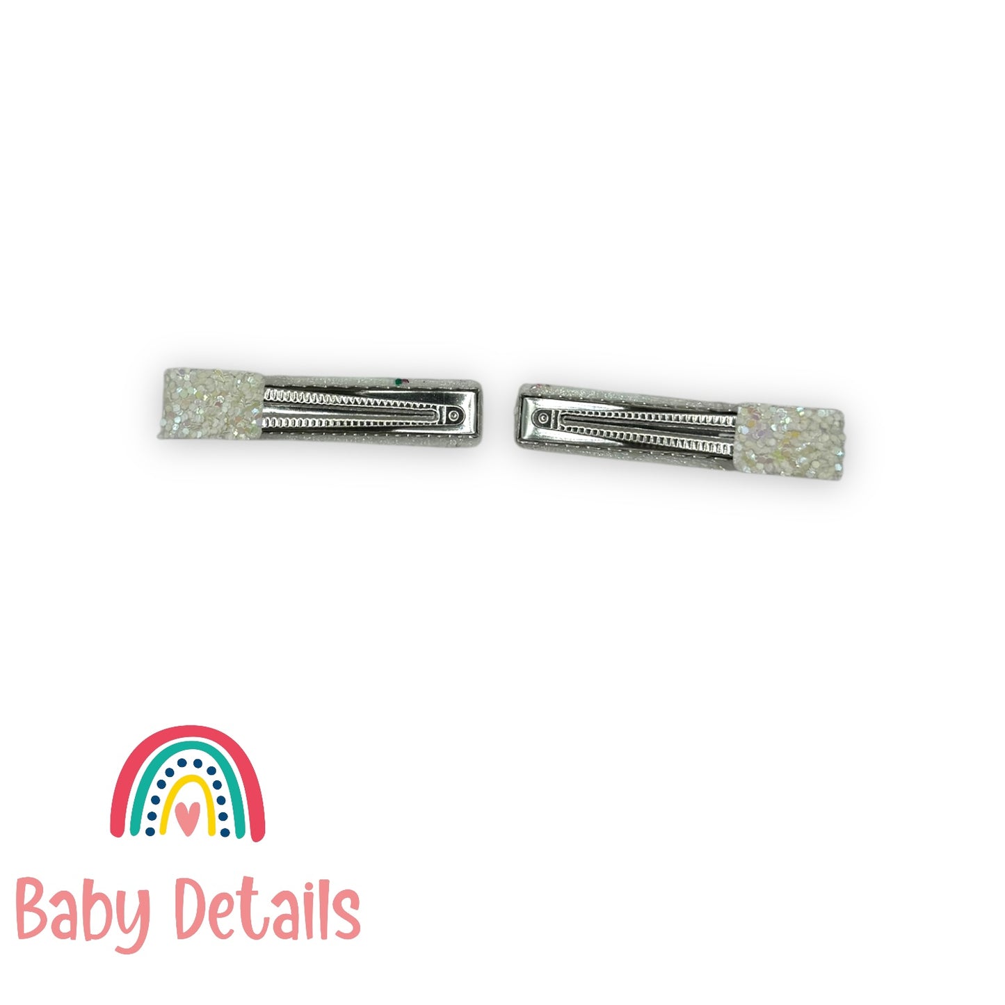 مشابك شعر لامعة - بيضاء