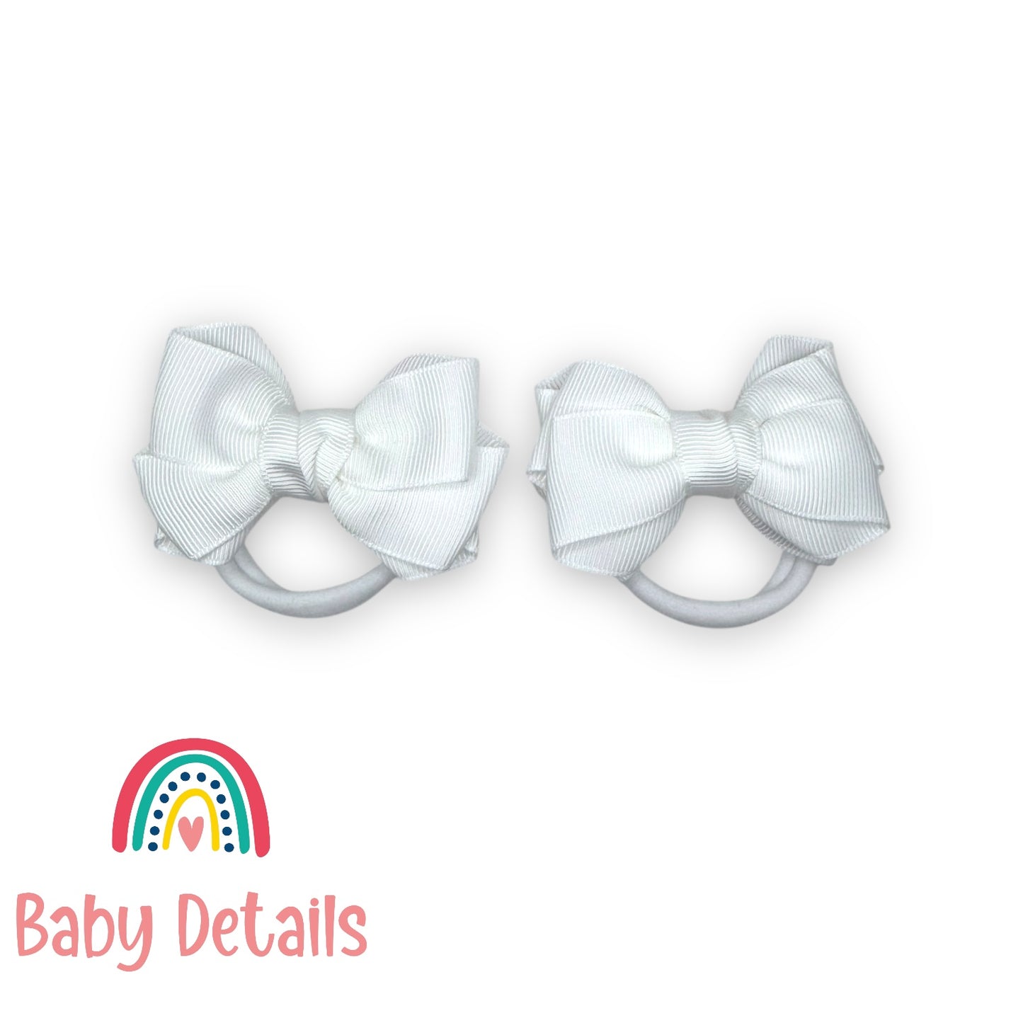 Set of 2 Layers Hair Ties - White