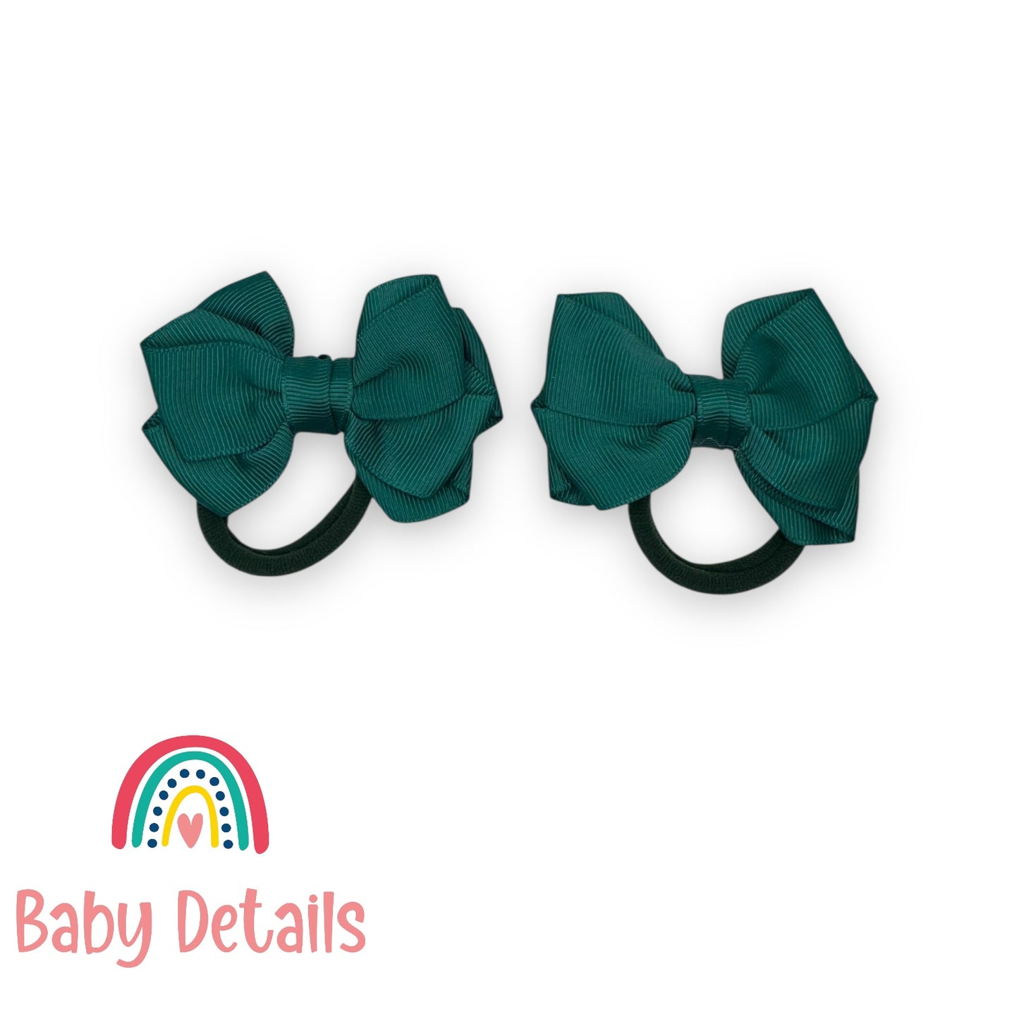 Set of 2 Layers Hair Ties - Dark Green