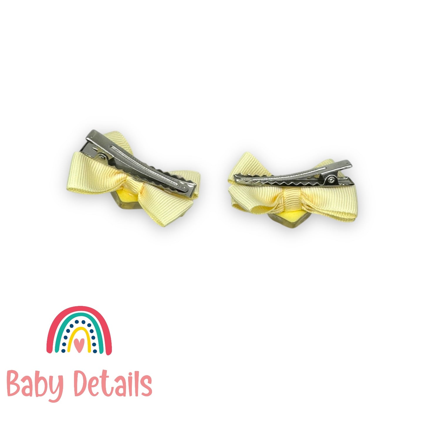 مشابك قلب صغيرة بألوان الباستيل - أصفر