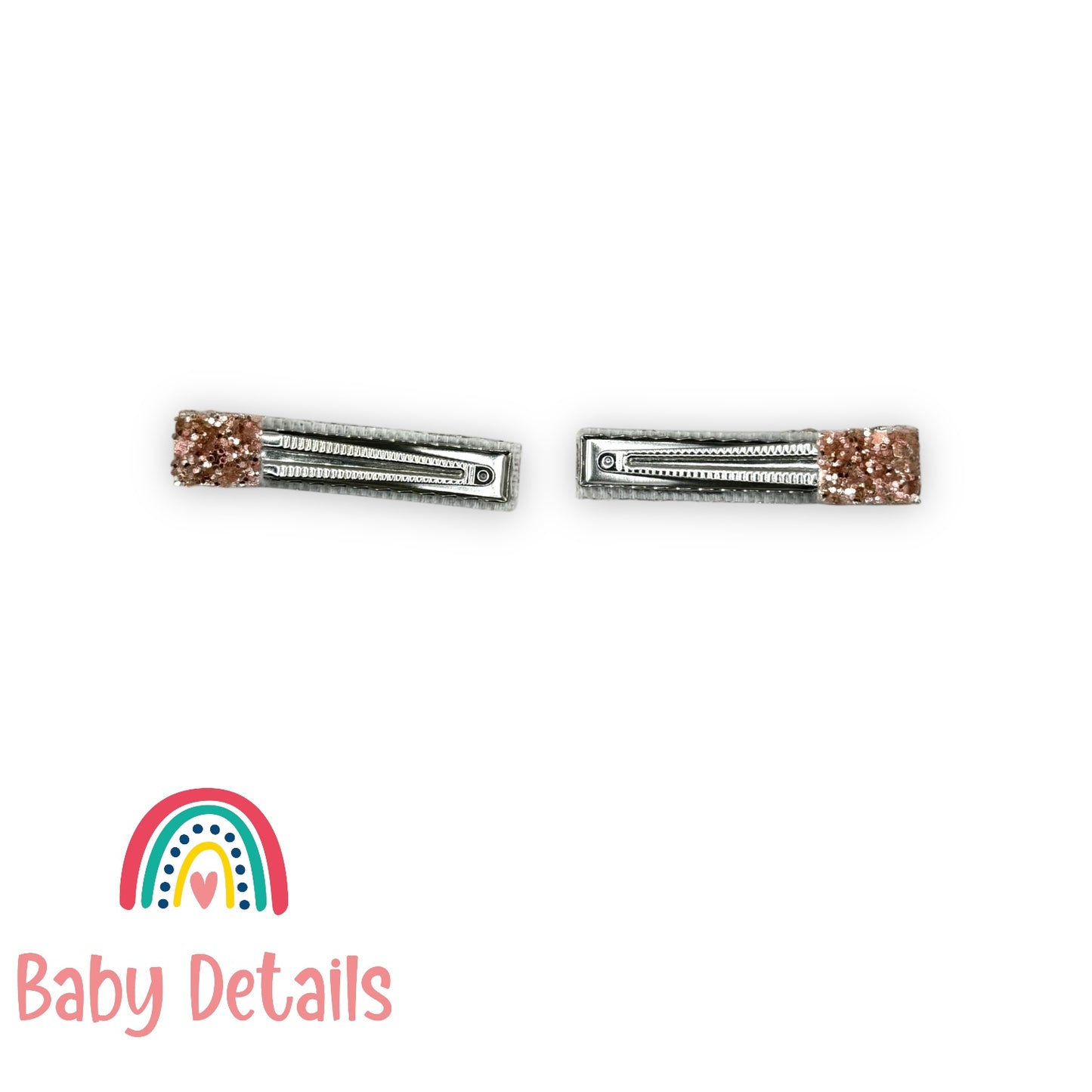 مشابك شعر لامعة - وردي نحاسي