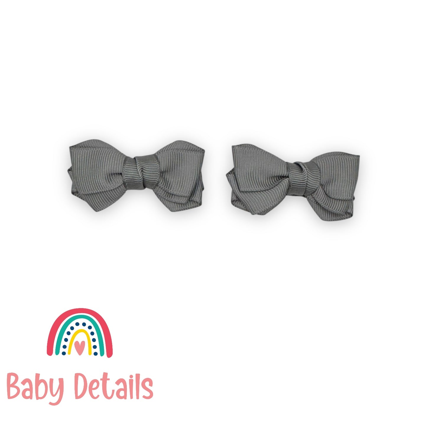 Set of 2 Mini Layers Hair Clips - Light Grey