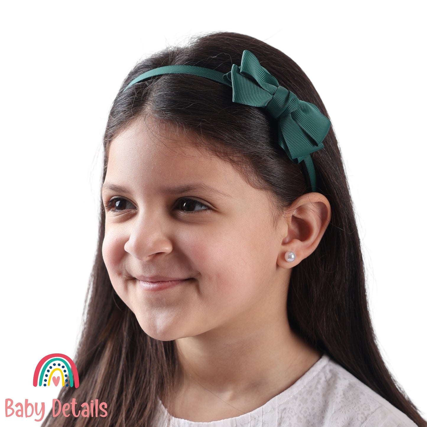 Headband with Layered Bow - Dark Green