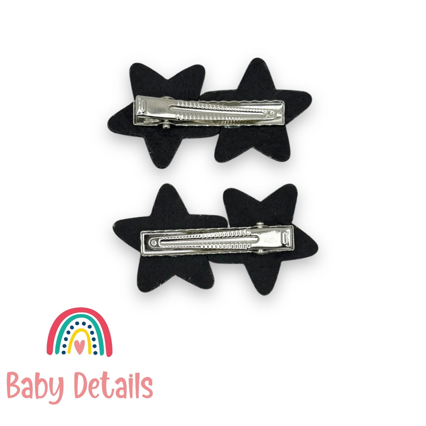 Two-Star Sparkle Clips - Gold